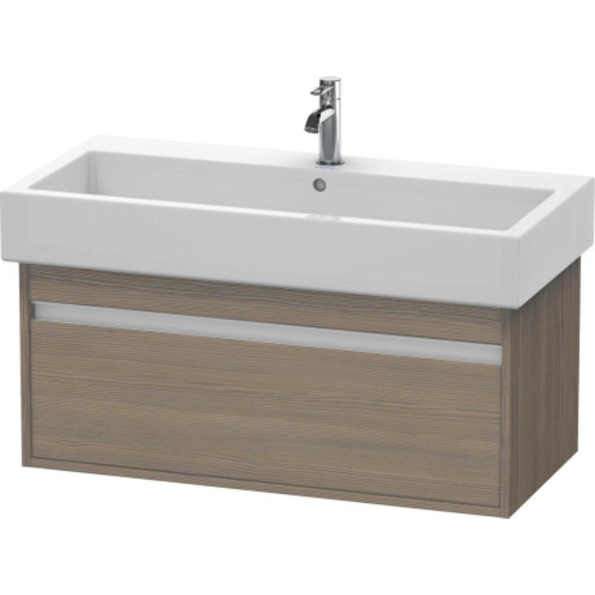 Duravit Ketho 37" x 16" x 17" Wall-Mount Vanity Unit in Oak Terra (KT668803535)