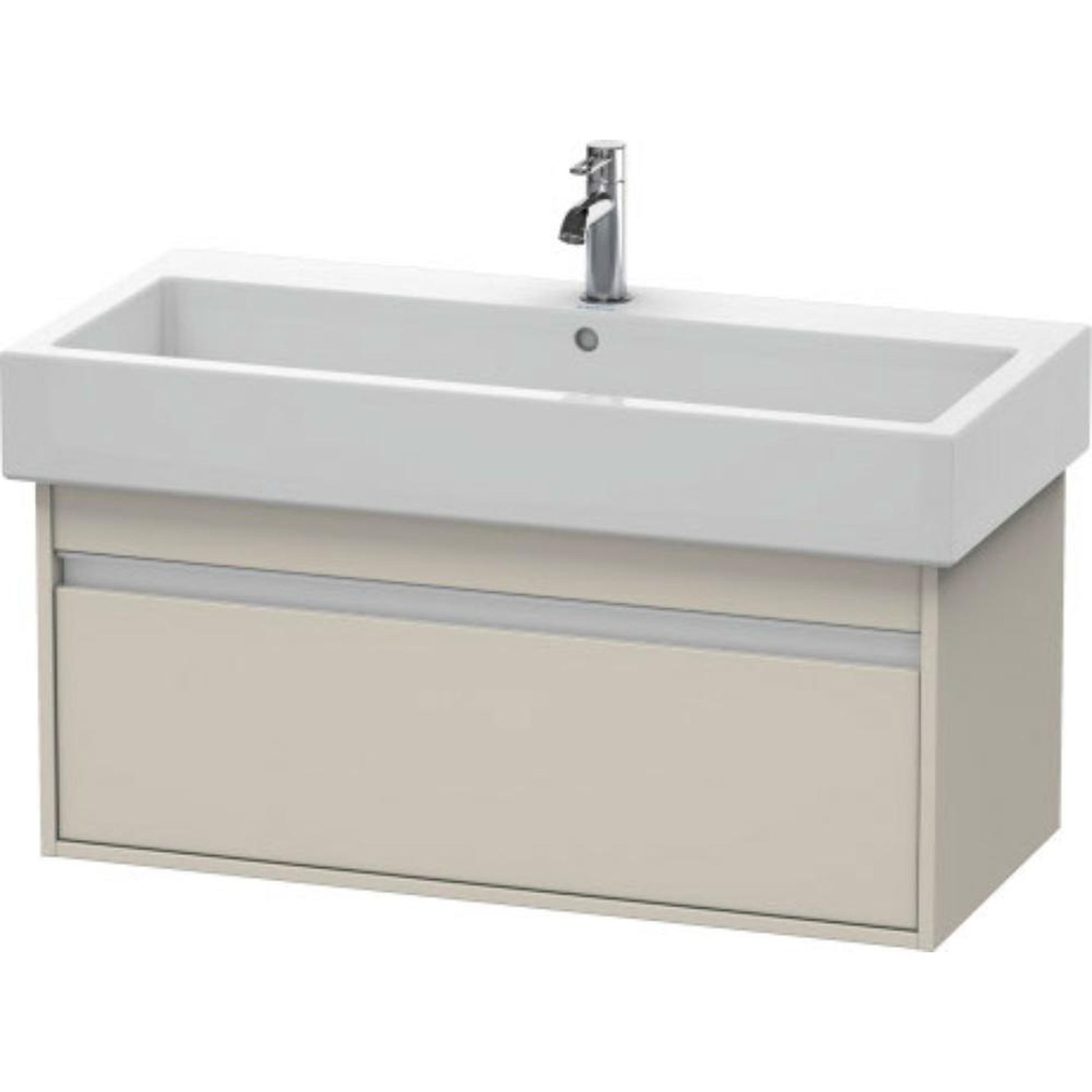 Duravit Ketho 37" x 16" x 17" Wall-Mount Vanity Unit in Taupe Matt (KT668809191)