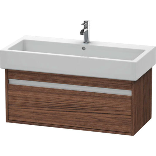 Duravit Ketho 37" x 16" x 17" Wall-Mount Vanity Unit in Walnut Dark (KT668802121)