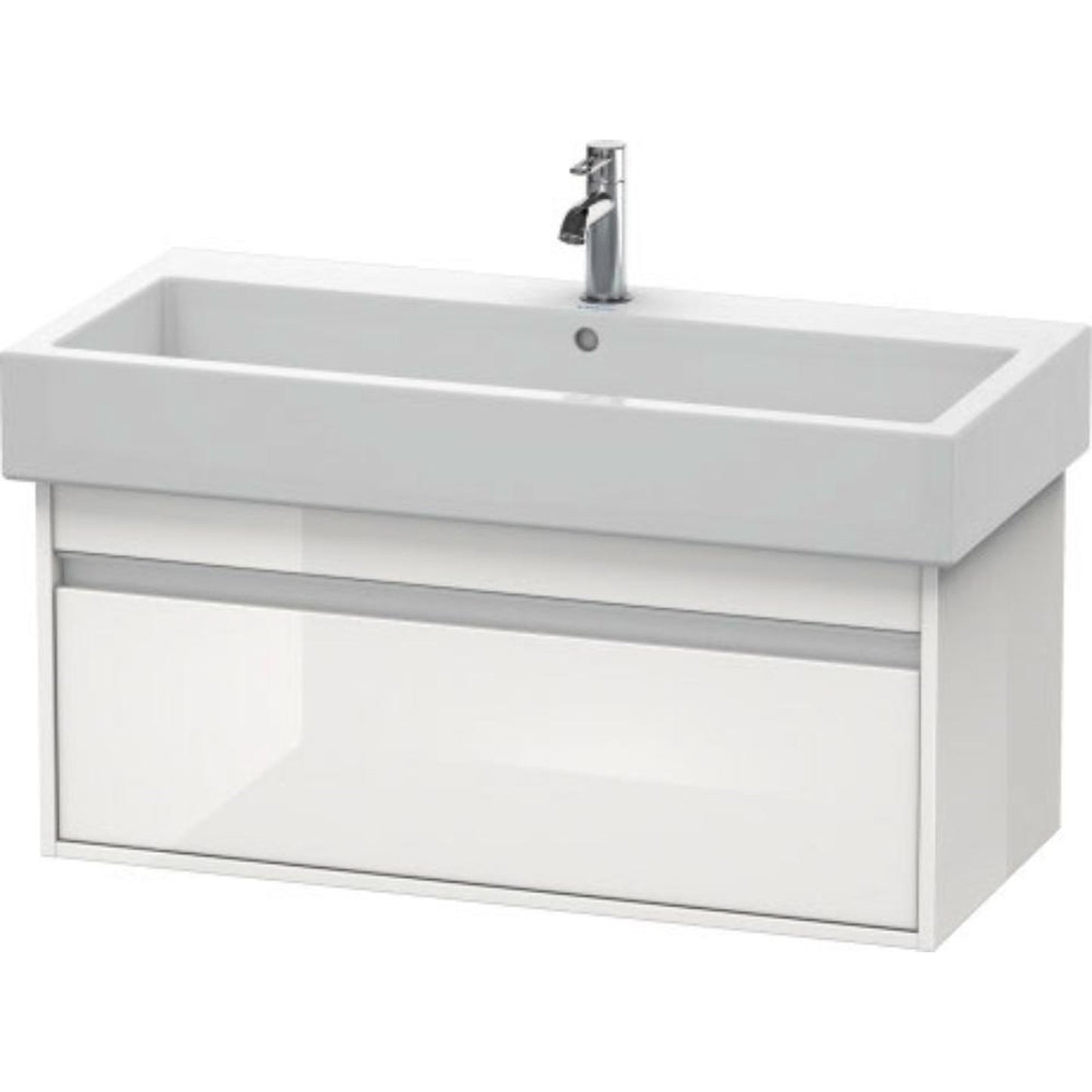 Duravit Ketho 37" x 16" x 17" Wall-Mount Vanity Unit in White High Gloss (KT668802222)