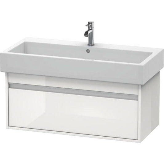 Duravit Ketho 37" x 16" x 17" Wall-Mount Vanity Unit in White High Gloss (KT668802222)