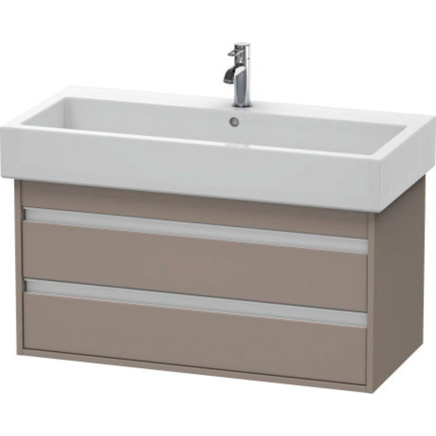 Duravit Ketho 37" x 19" x 17" Two Drawer Wall-Mount Vanity Unit in Basalt Matt (KT663804343)