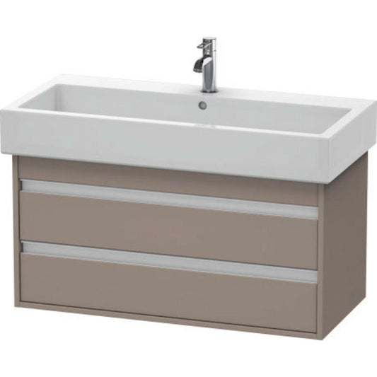 Duravit Ketho 37" x 19" x 17" Two Drawer Wall-Mount Vanity Unit in Basalt Matt (KT663804343)