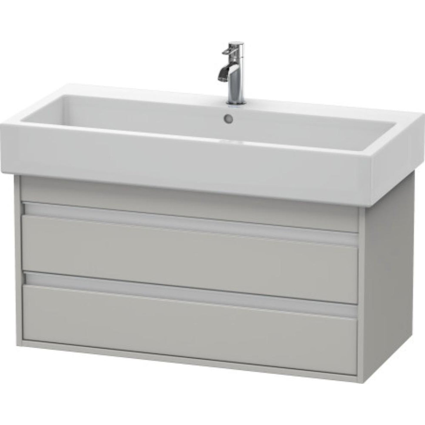 Duravit Ketho 37" x 19" x 17" Two Drawer Wall-Mount Vanity Unit in Concrete Grey Matt (KT663800707)