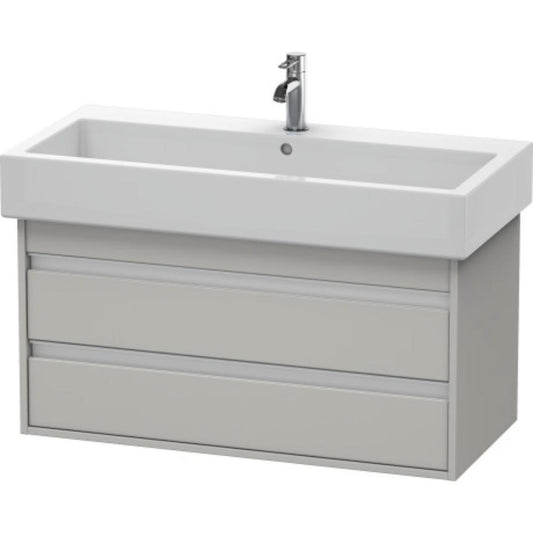 Duravit Ketho 37" x 19" x 17" Two Drawer Wall-Mount Vanity Unit in Concrete Grey Matt (KT663800707)