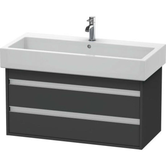 Duravit Ketho 37" x 19" x 17" Two Drawer Wall-Mount Vanity Unit in Graphite Matt (KT663804949)