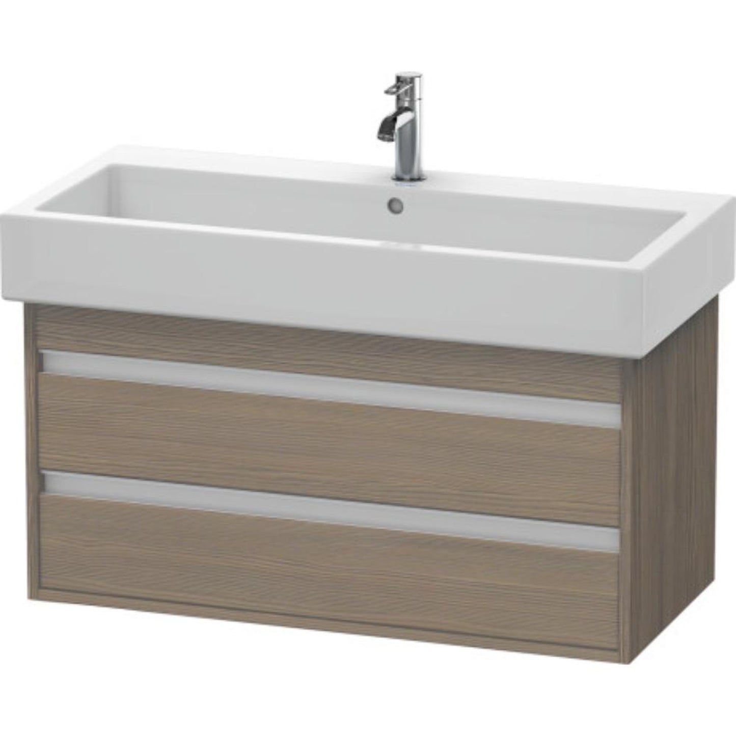 Duravit Ketho 37" x 19" x 17" Two Drawer Wall-Mount Vanity Unit in Oak Terra (KT663803535)