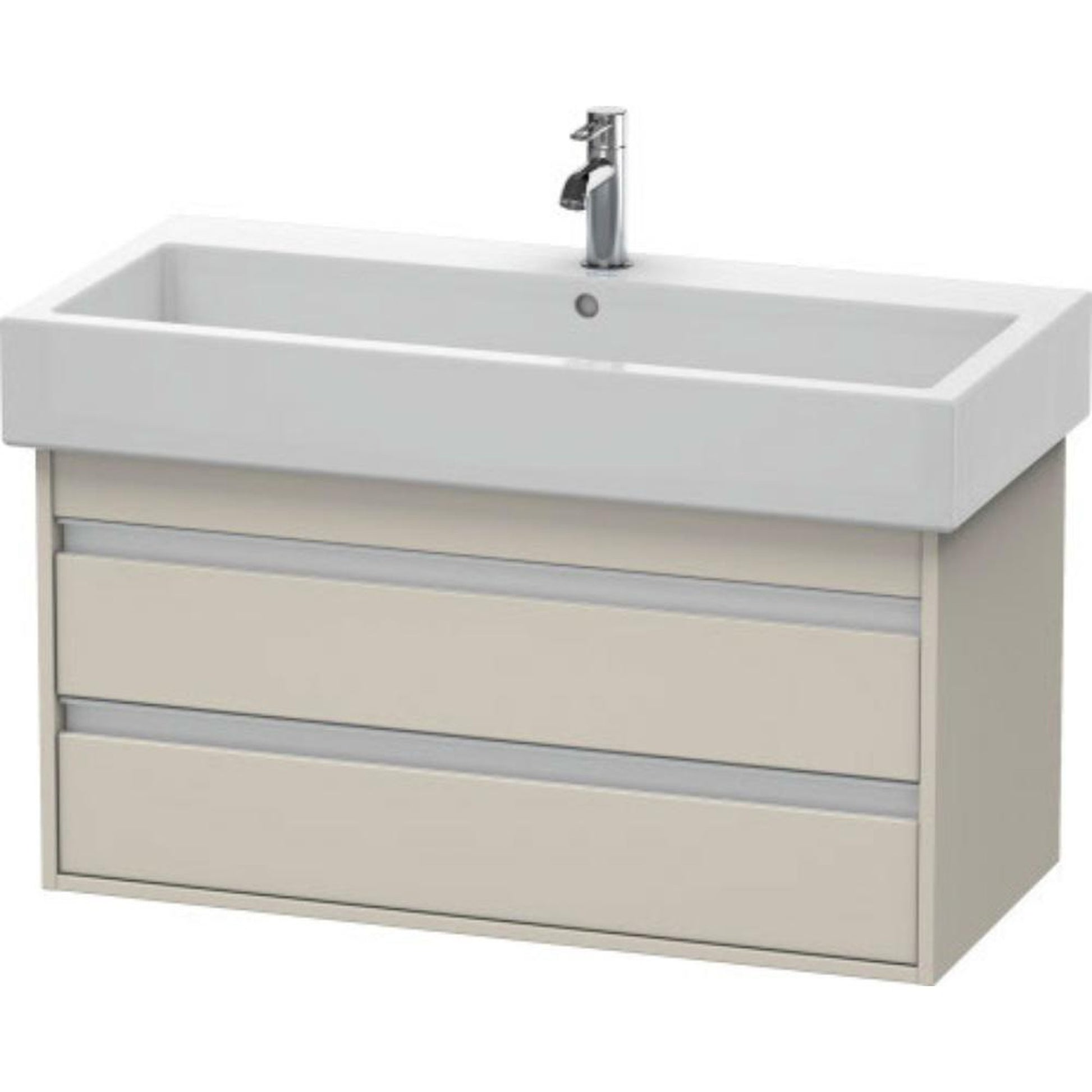 Duravit Ketho 37" x 19" x 17" Two Drawer Wall-Mount Vanity Unit in Taupe Matt (KT663809191)