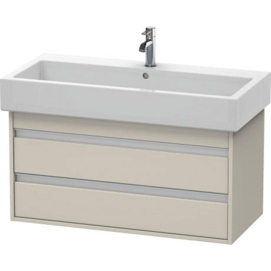 Duravit Ketho 37" x 19" x 17" Two Drawer Wall-Mount Vanity Unit in Taupe Matt (KT663809191)