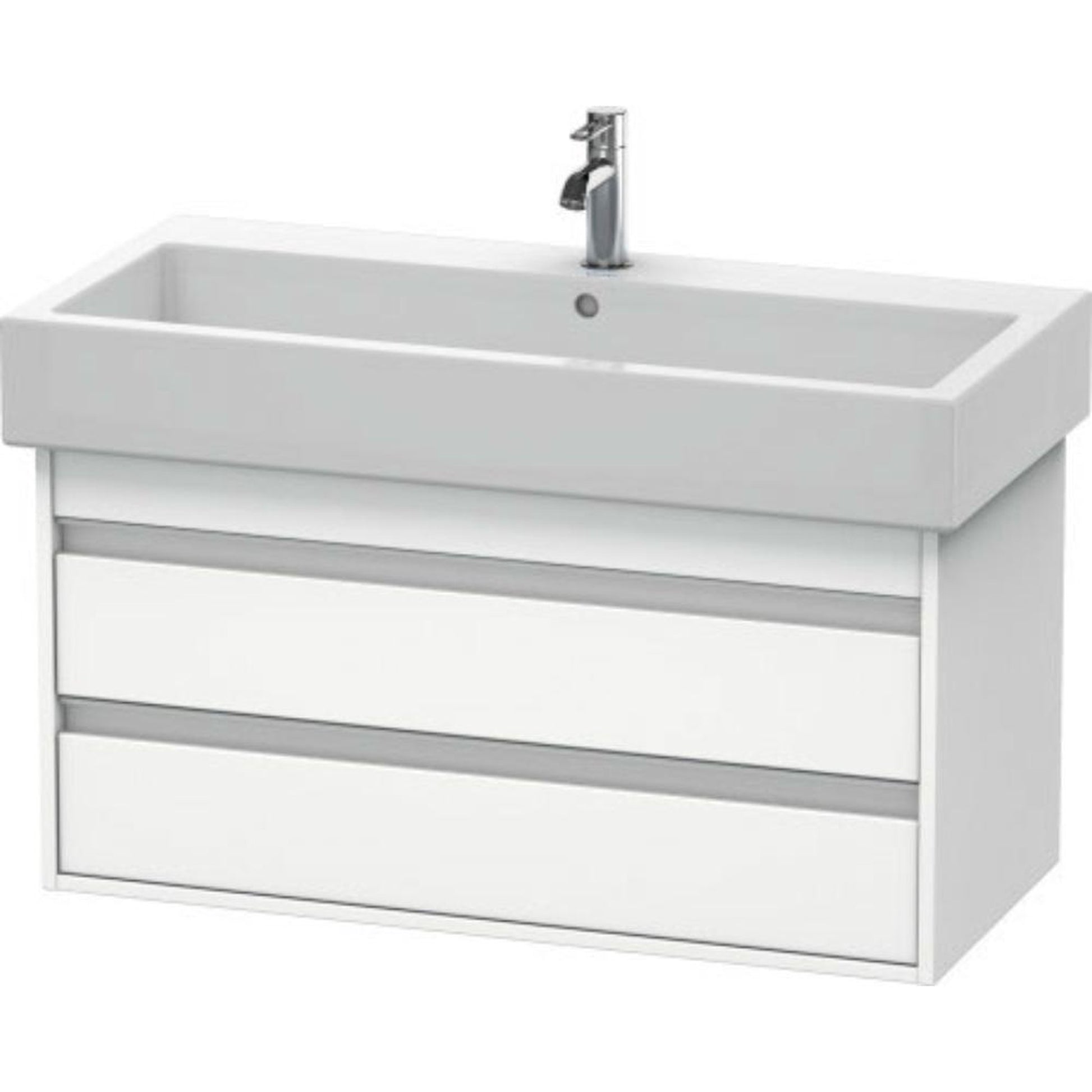 Duravit Ketho 37" x 19" x 17" Two Drawer Wall-Mount Vanity Unit in White Matt (KT663801818)