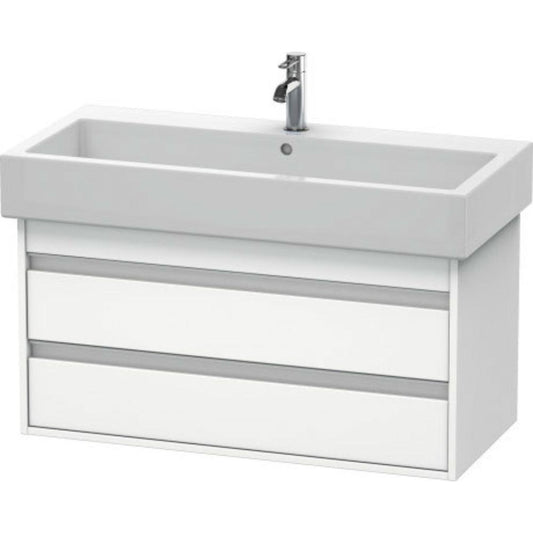 Duravit Ketho 37" x 19" x 17" Two Drawer Wall-Mount Vanity Unit in White Matt (KT663801818)