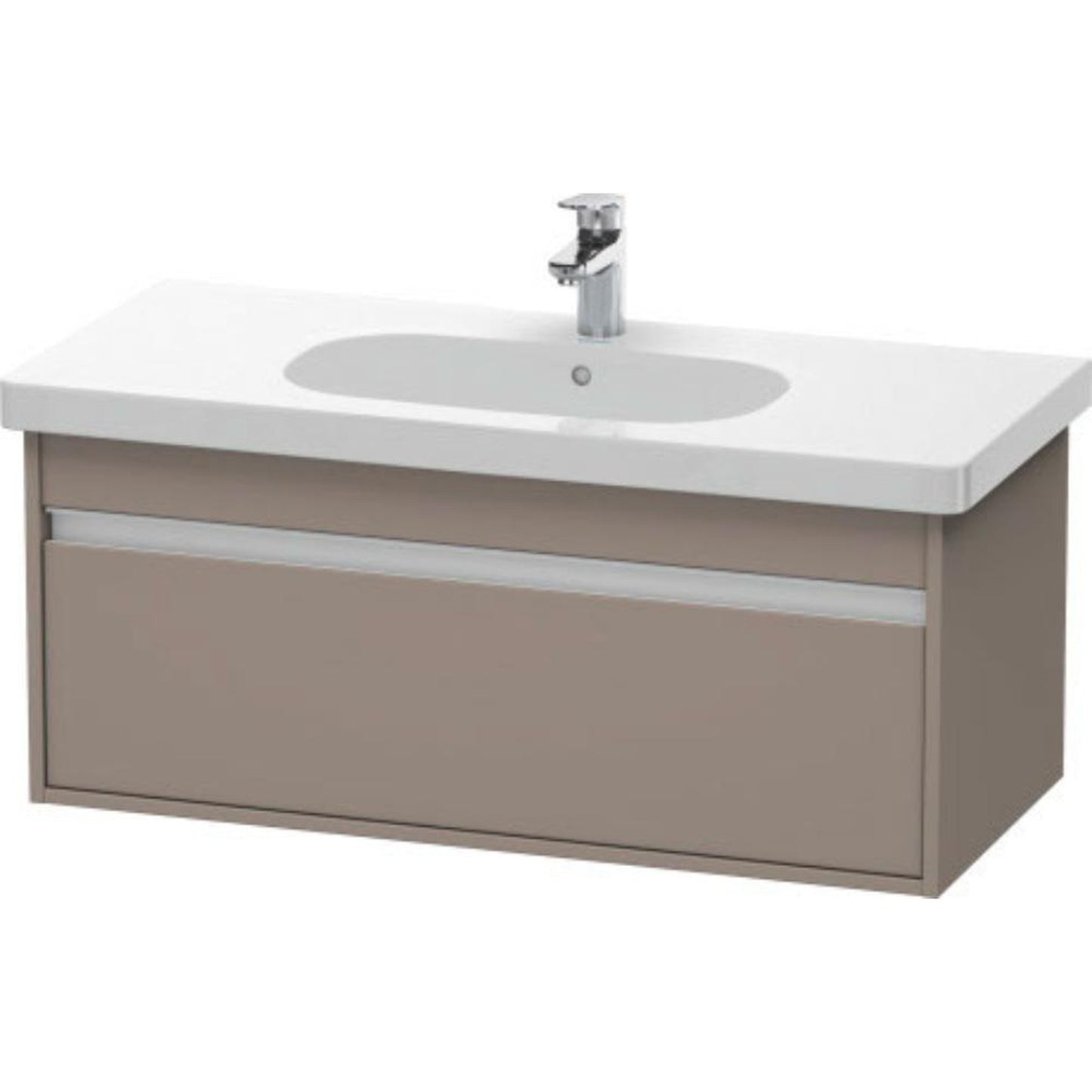 Duravit Ketho 39" x 16" x 18" Wall-Mount Vanity Unit in Basalt Matt (KT666804343)