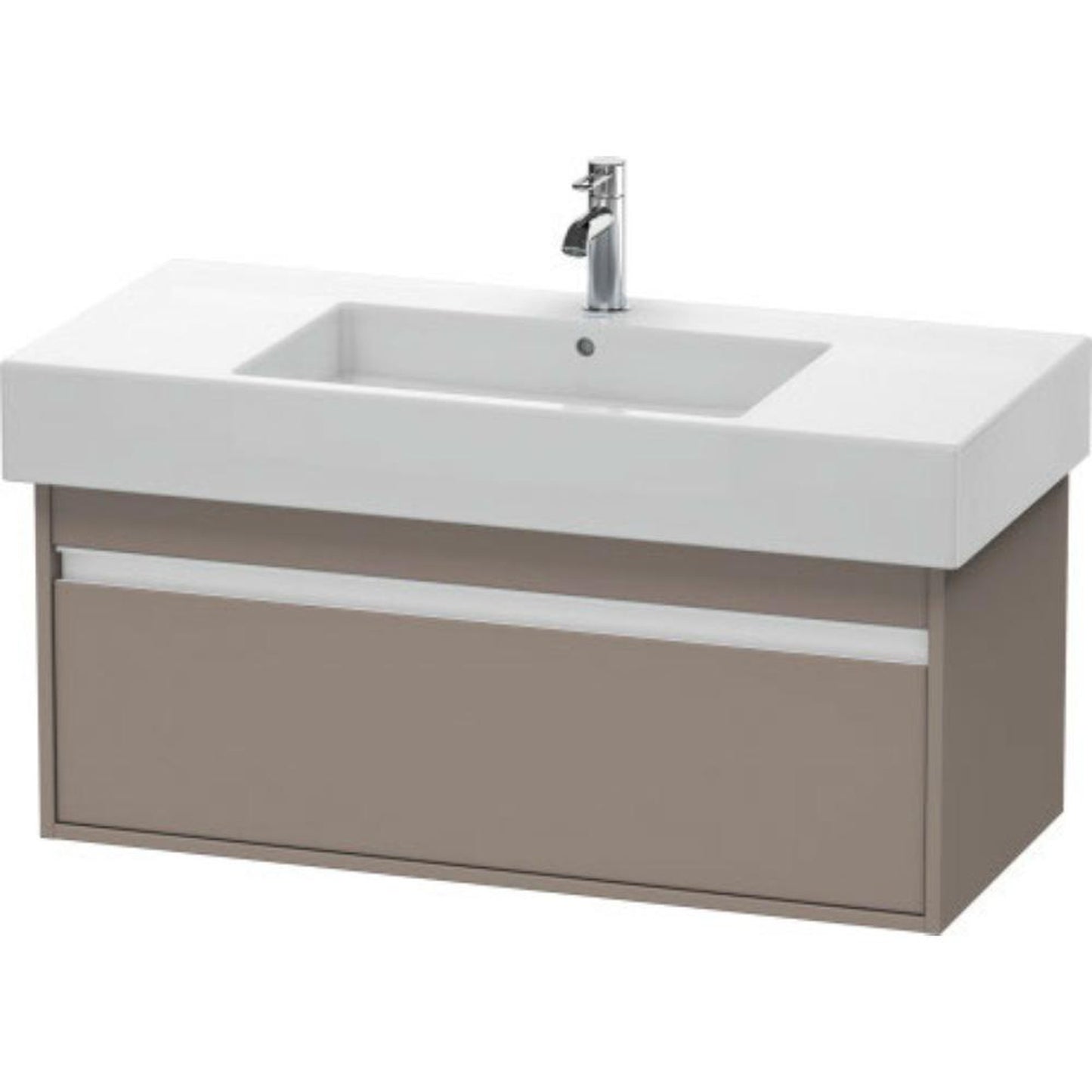 Duravit Ketho 39" x 16" x 18" Wall-Mount Vanity Unit in Basalt Matt (KT669104343)