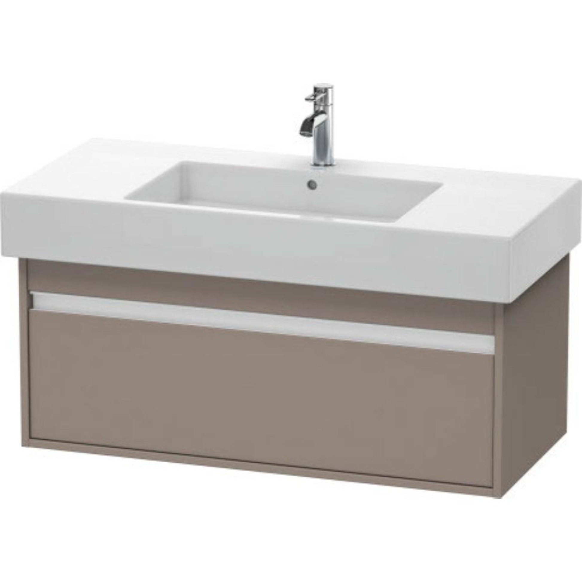 Duravit Ketho 39" x 16" x 18" Wall-Mount Vanity Unit in Basalt Matt (KT669104343)