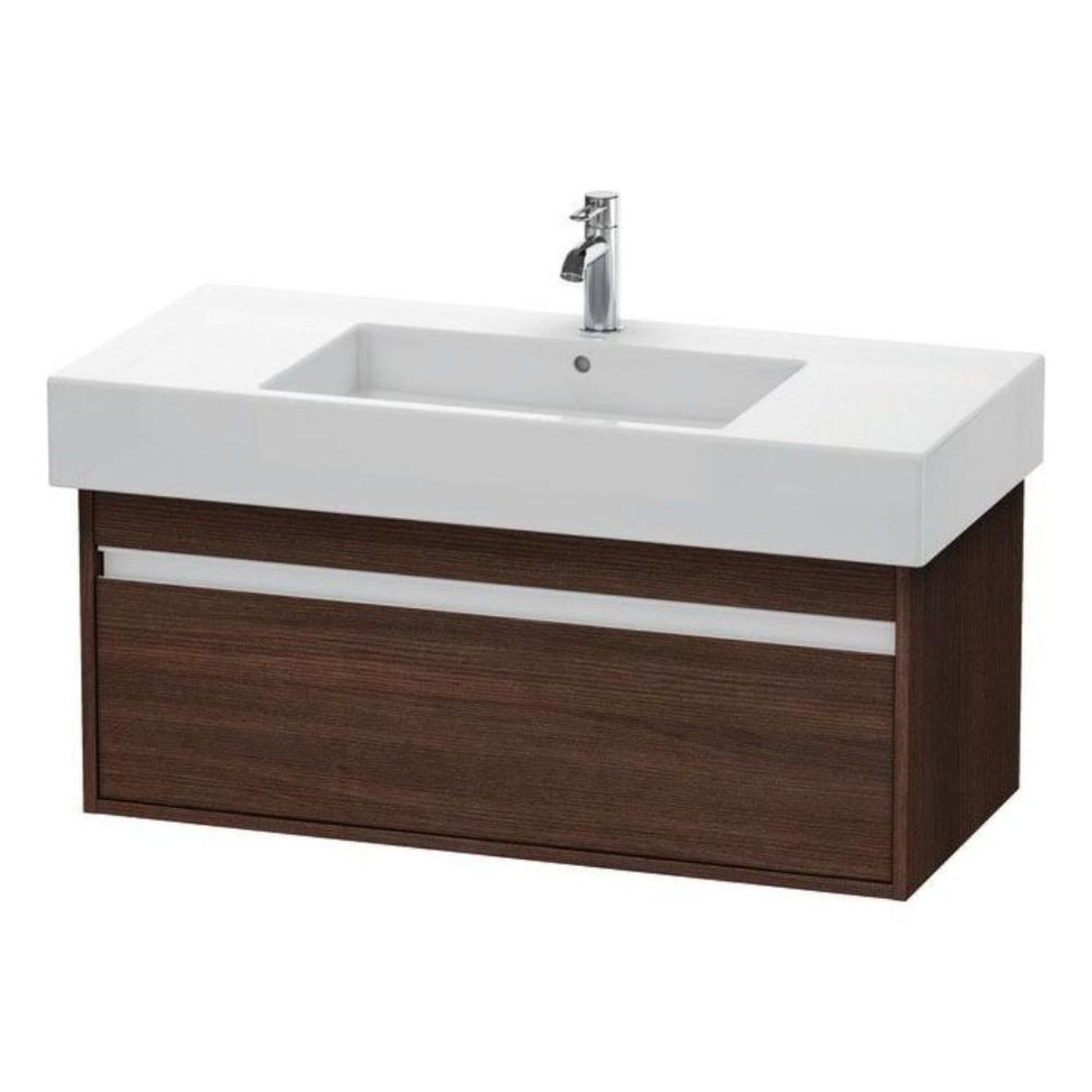 Duravit Ketho 39" x 16" x 18" Wall-Mount Vanity Unit in Chestnut Dark (KT669105353)