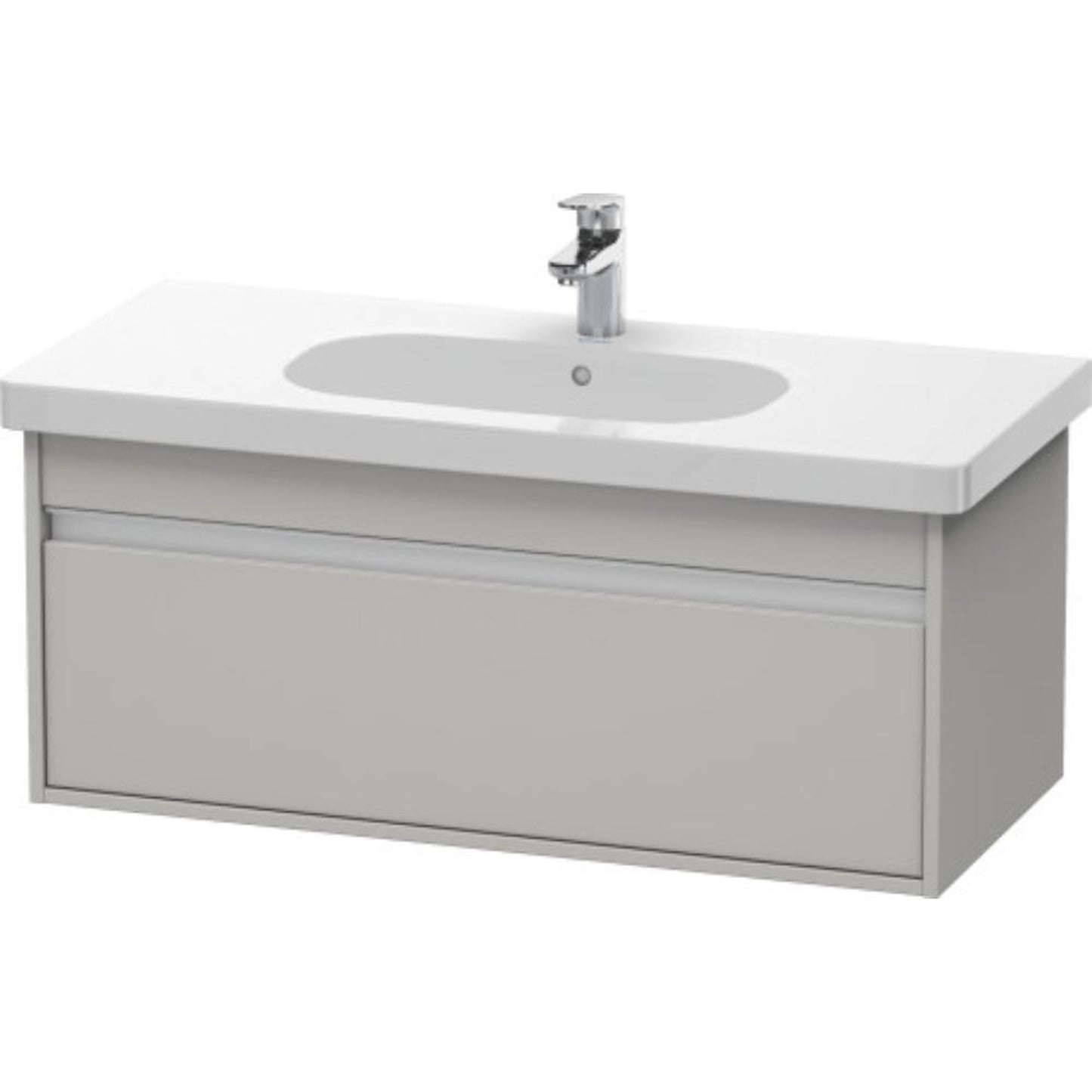Duravit Ketho 39" x 16" x 18" Wall-Mount Vanity Unit in Concrete Grey Matt (KT666800707)