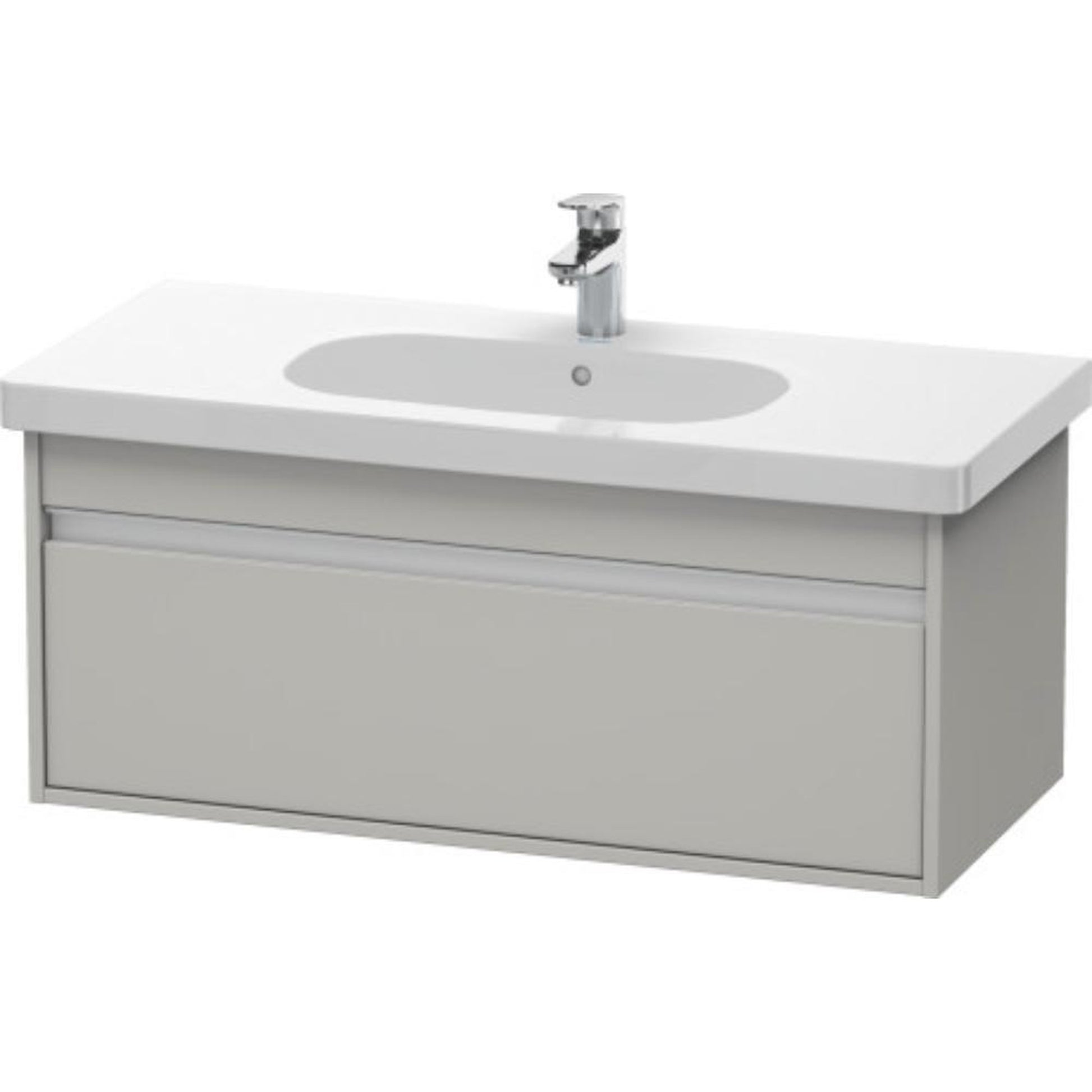 Duravit Ketho 39" x 16" x 18" Wall-Mount Vanity Unit in Concrete Grey Matt (KT666800707)
