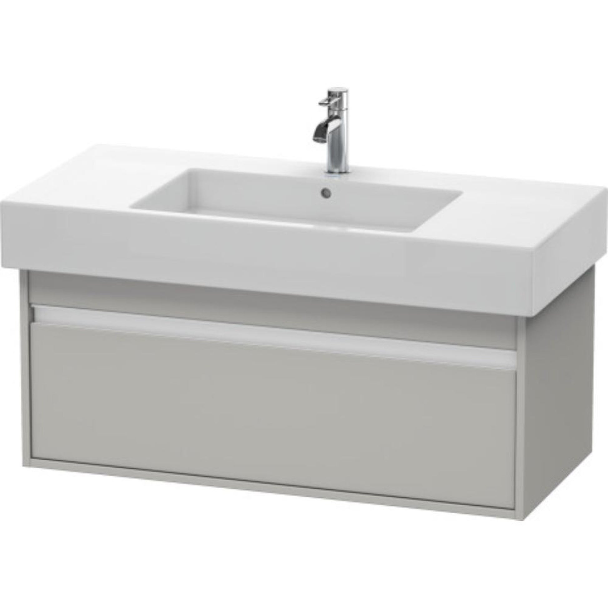 Duravit Ketho 39" x 16" x 18" Wall-Mount Vanity Unit in Concrete Grey Matt (KT669100707)