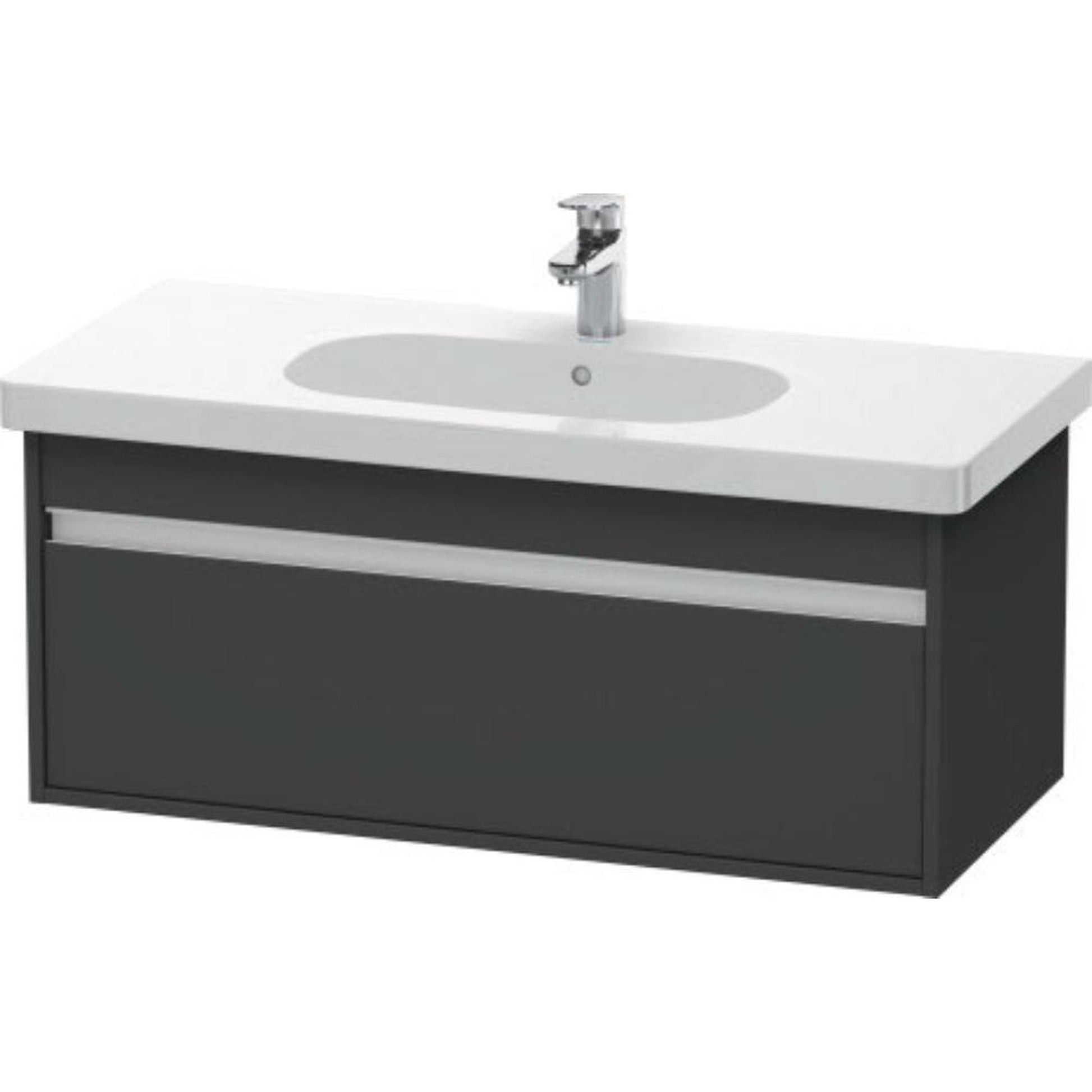 Duravit Ketho 39" x 16" x 18" Wall-Mount Vanity Unit in Graphite Matt (KT666804949)