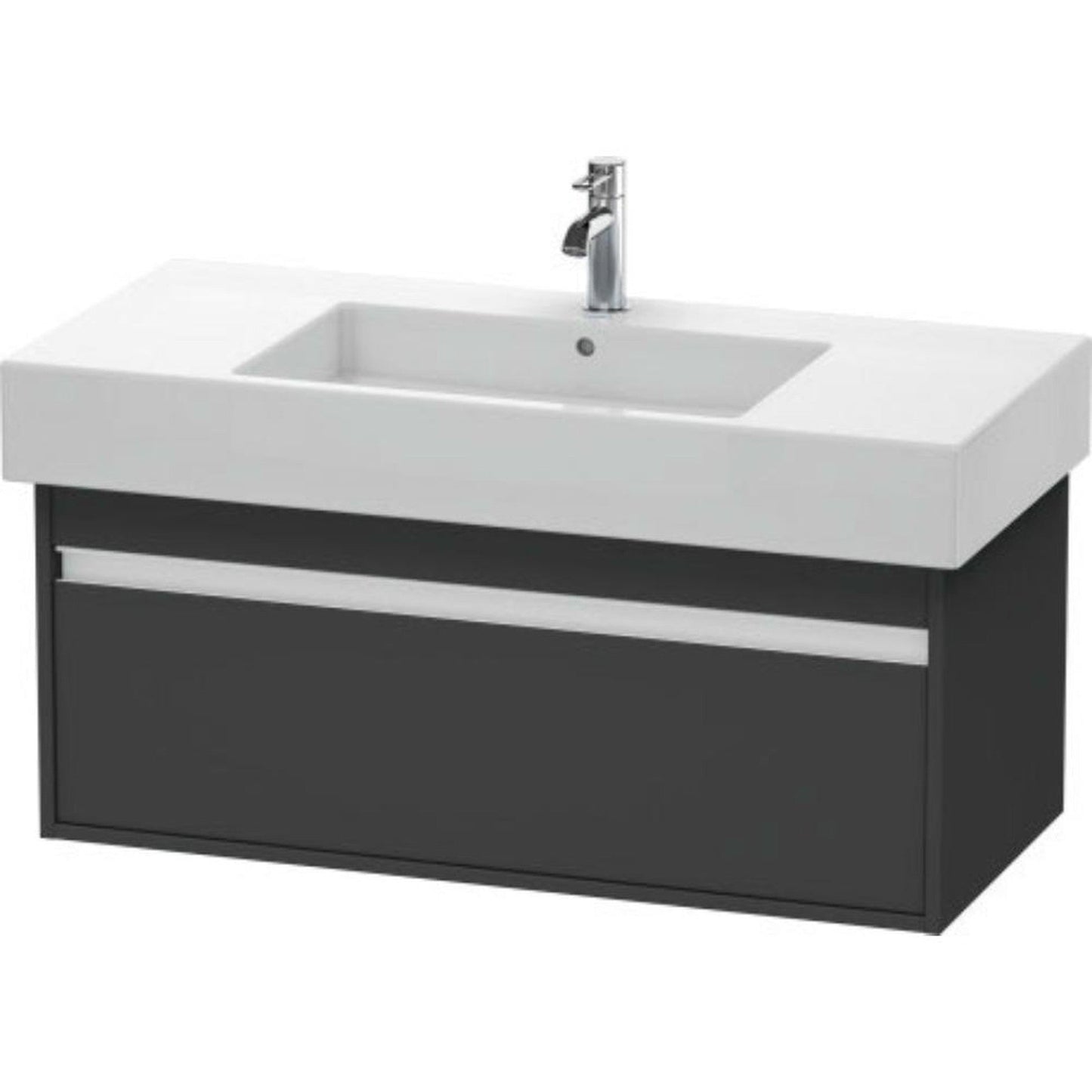 Duravit Ketho 39" x 16" x 18" Wall-Mount Vanity Unit in Graphite Matt (KT66910)