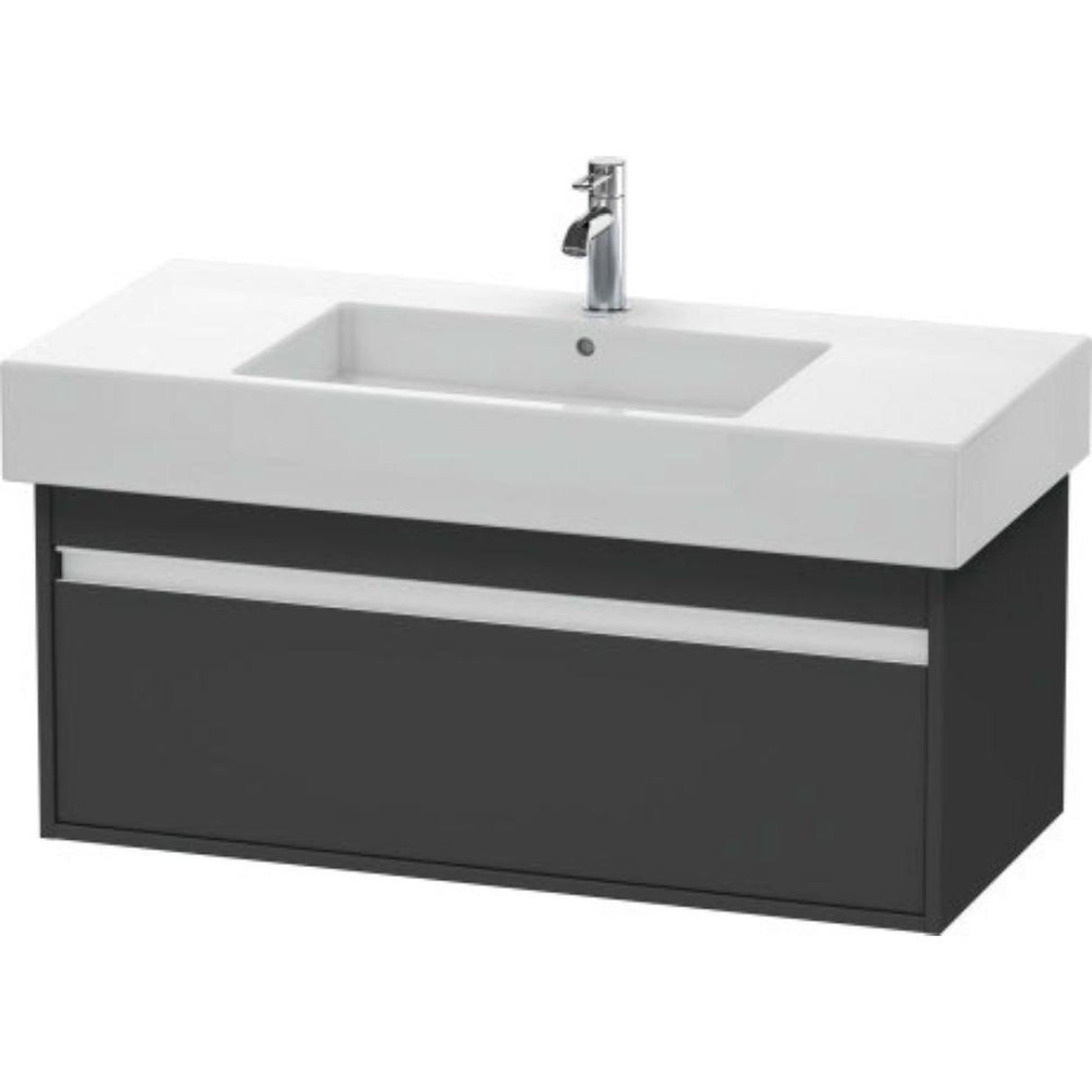 Duravit Ketho 39" x 16" x 18" Wall-Mount Vanity Unit in Graphite Matt (KT669104949)