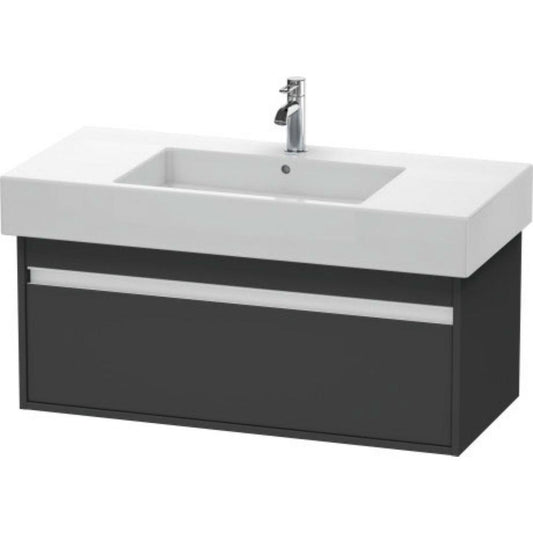 Duravit Ketho 39" x 16" x 18" Wall-Mount Vanity Unit in Graphite Matt (KT669104949)