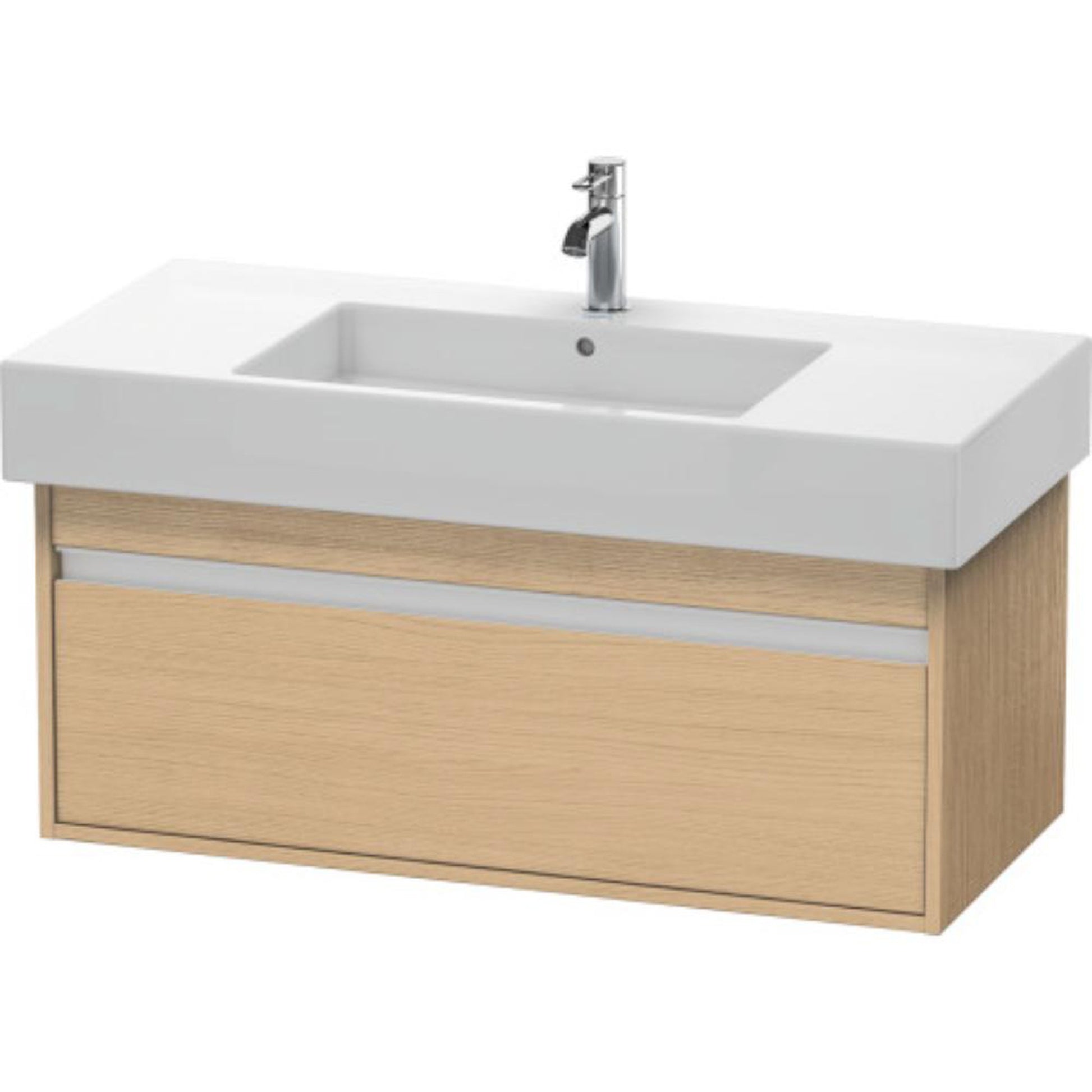 Duravit Ketho 39" x 16" x 18" Wall-Mount Vanity Unit in Natural Oak (KT669103030)