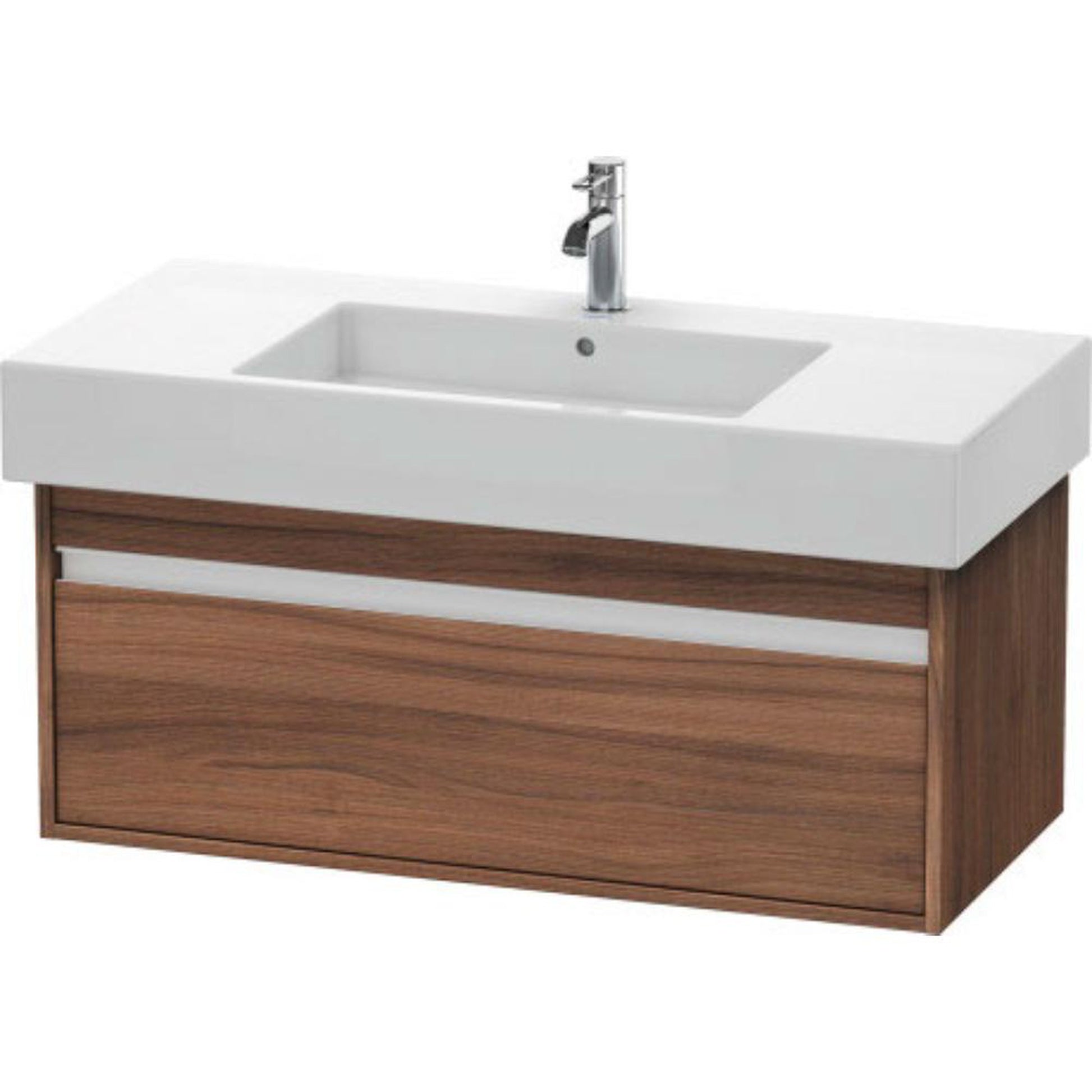 Duravit Ketho 39" x 16" x 18" Wall-Mount Vanity Unit in Natural Walnut (KT669107979)