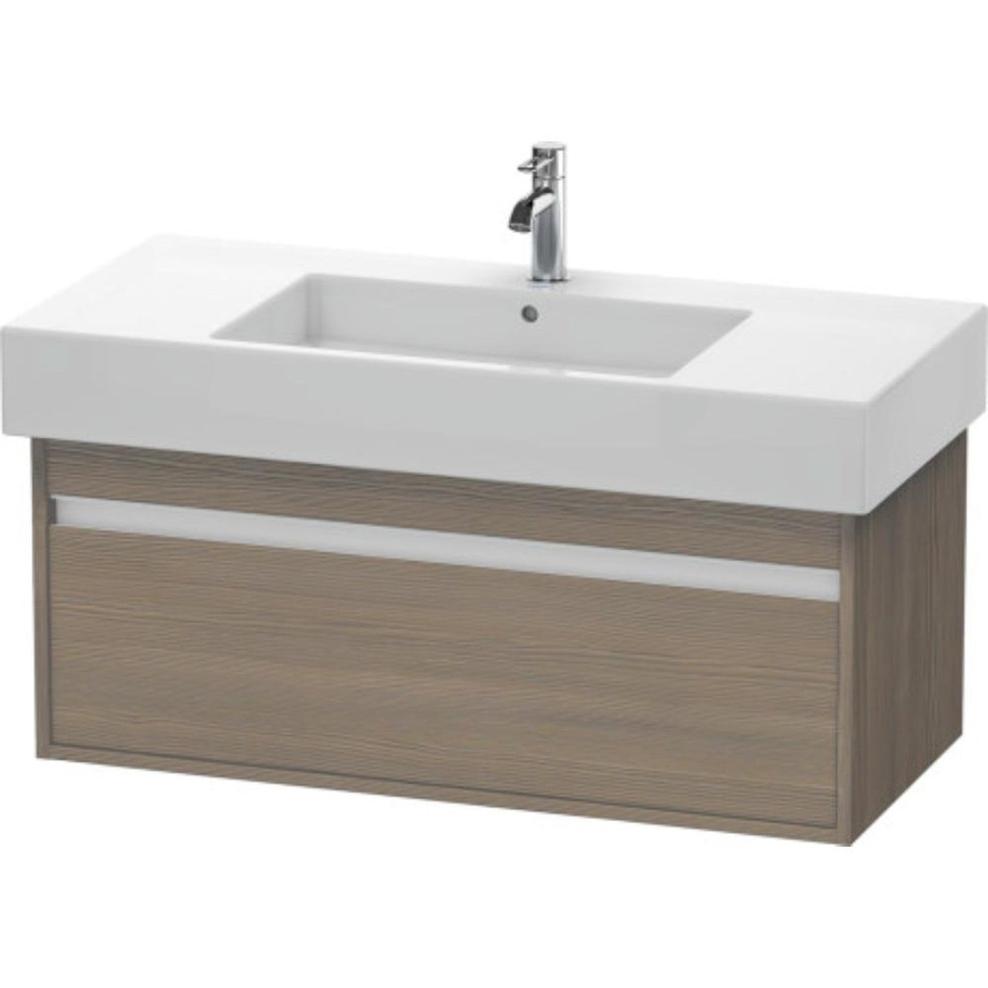 Duravit Ketho 39" x 16" x 18" Wall-Mount Vanity Unit in Oak Terra (KT66910)