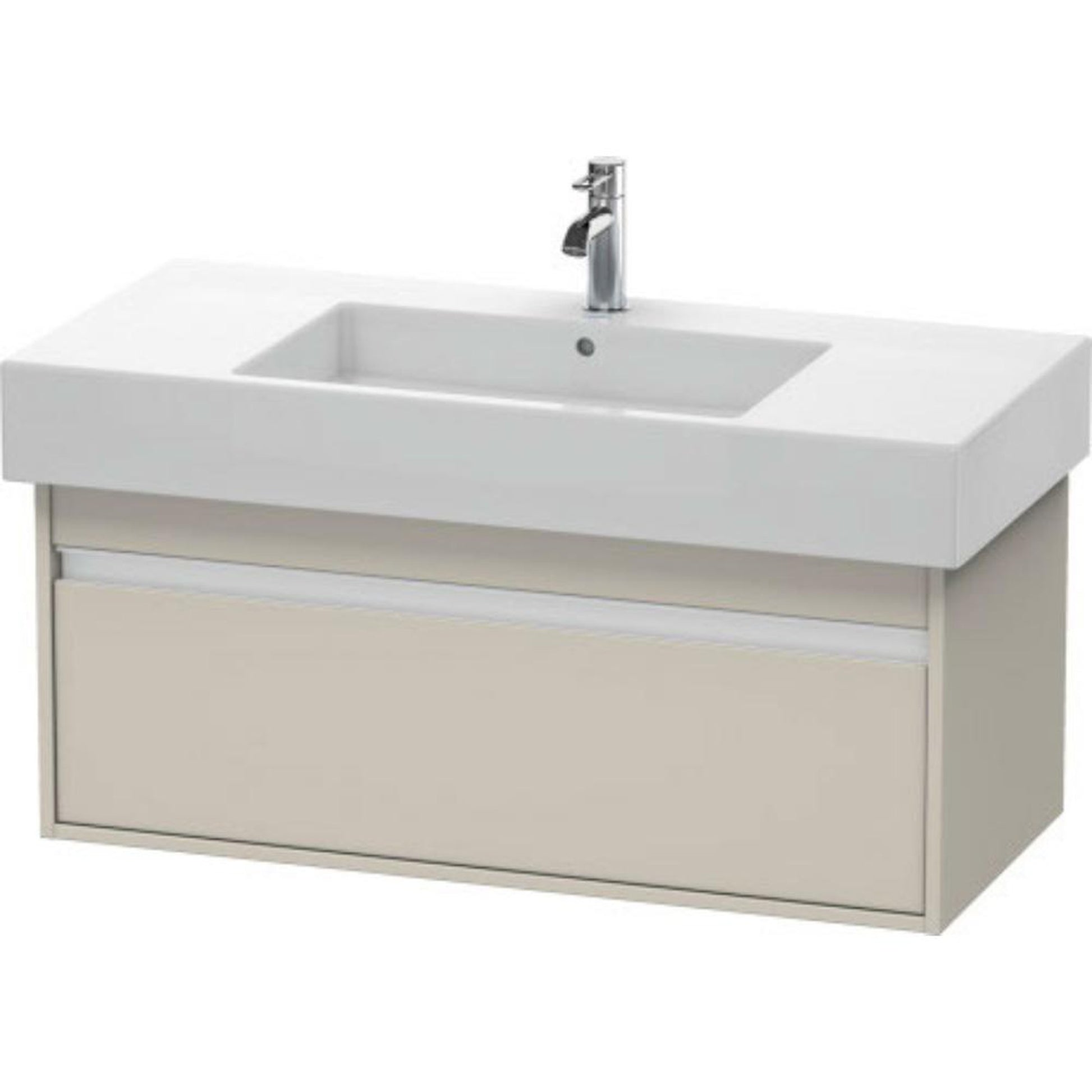 Duravit Ketho 39" x 16" x 18" Wall-Mount Vanity Unit in Taupe Matt (KT669109191)