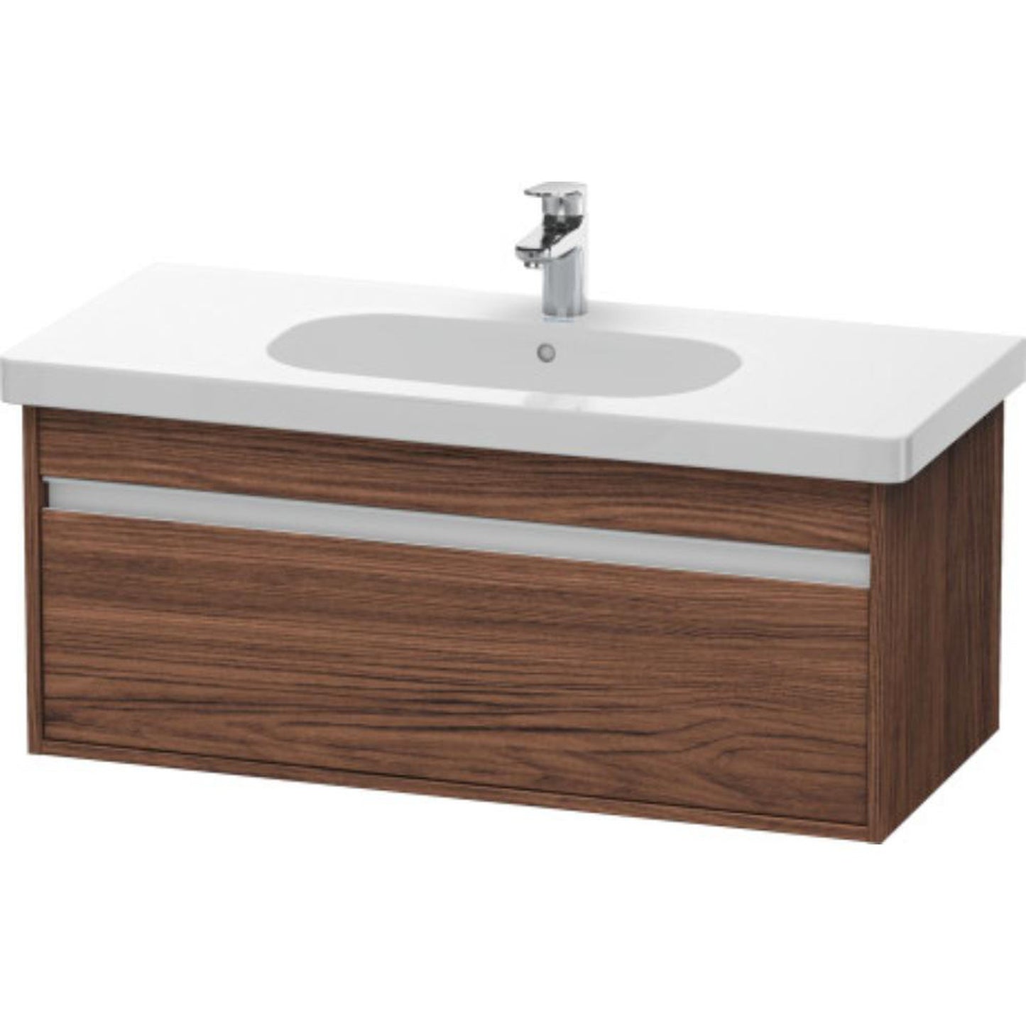 Duravit Ketho 39" x 16" x 18" Wall-Mount Vanity Unit in Walnut Dark (KT666802121)