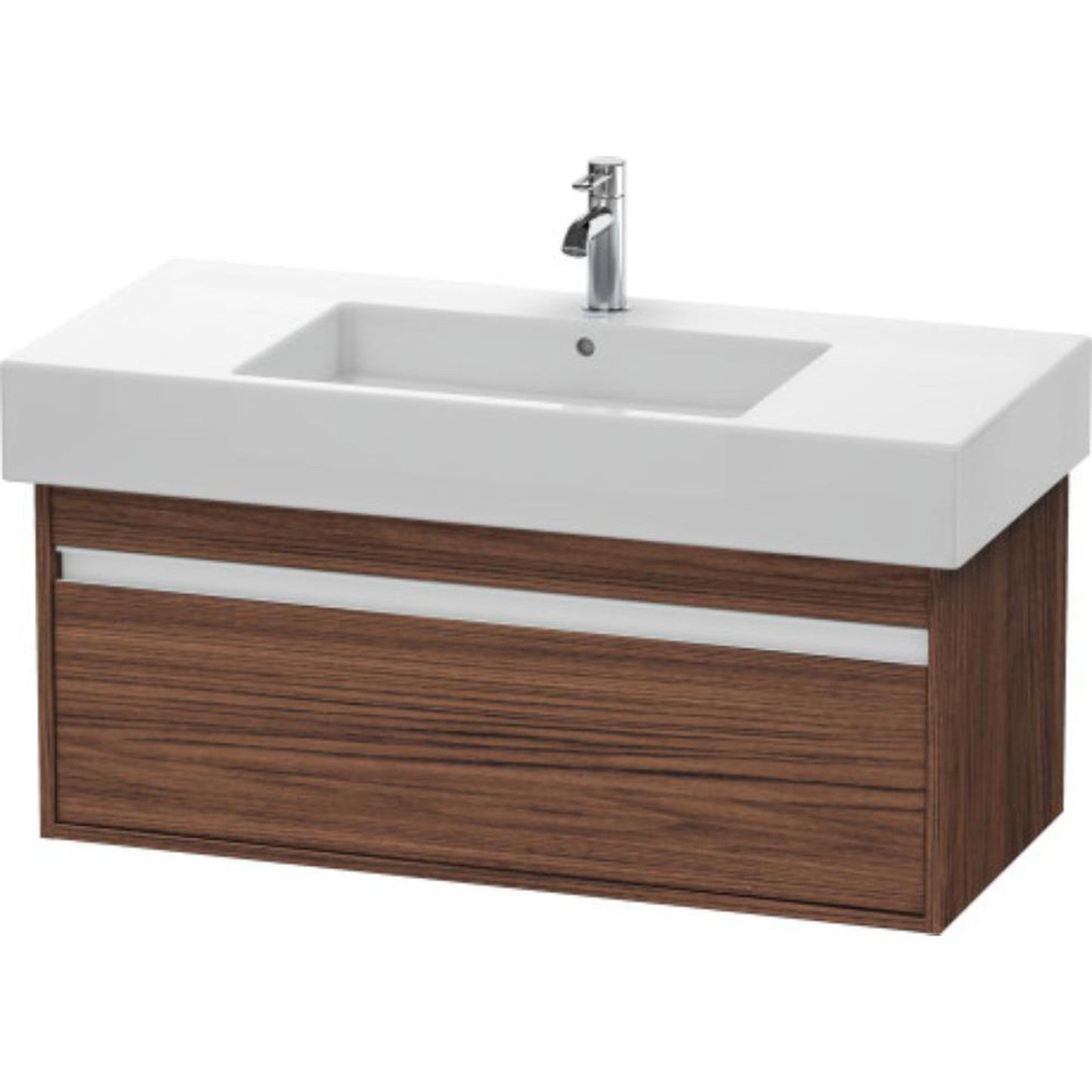 Duravit Ketho 39" x 16" x 18" Wall-Mount Vanity Unit in Walnut Dark (KT66910)