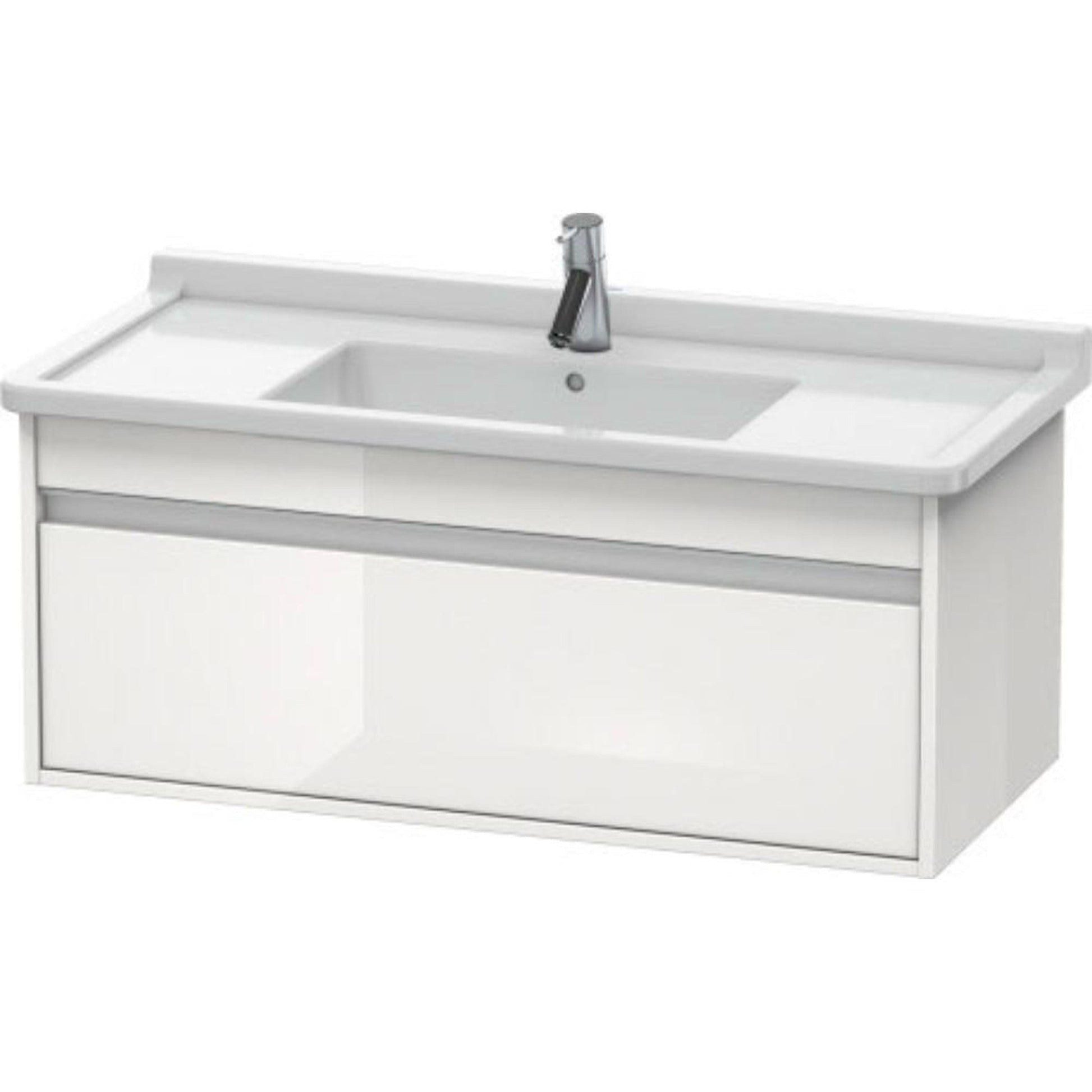 Duravit Ketho 39" x 16" x 18" Wall-Mount Vanity Unit in White High Gloss (KT666502222)