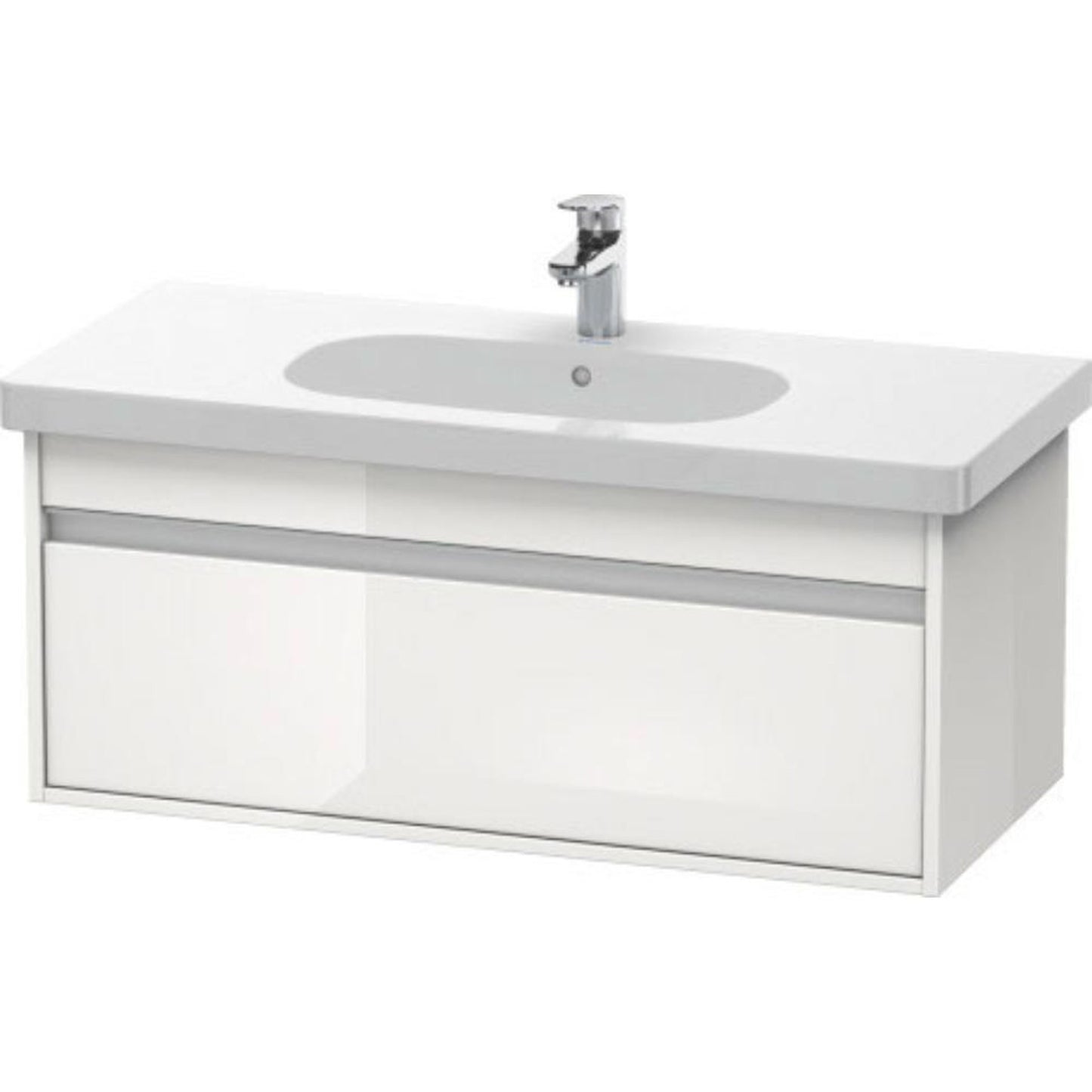 Duravit Ketho 39" x 16" x 18" Wall-Mount Vanity Unit in White High Gloss (KT666802222)