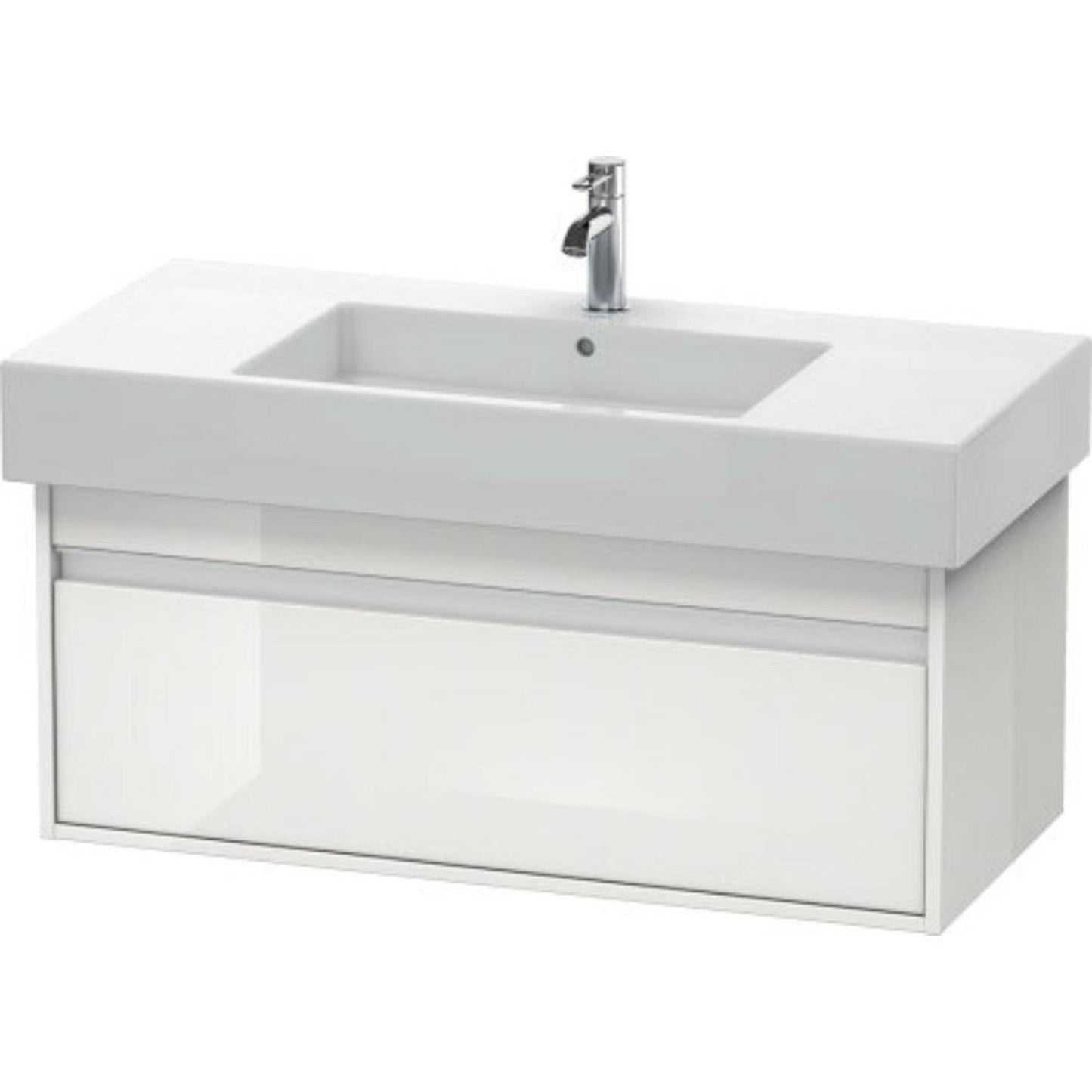 Duravit Ketho 39" x 16" x 18" Wall-Mount Vanity Unit in White High Gloss (KT66910)