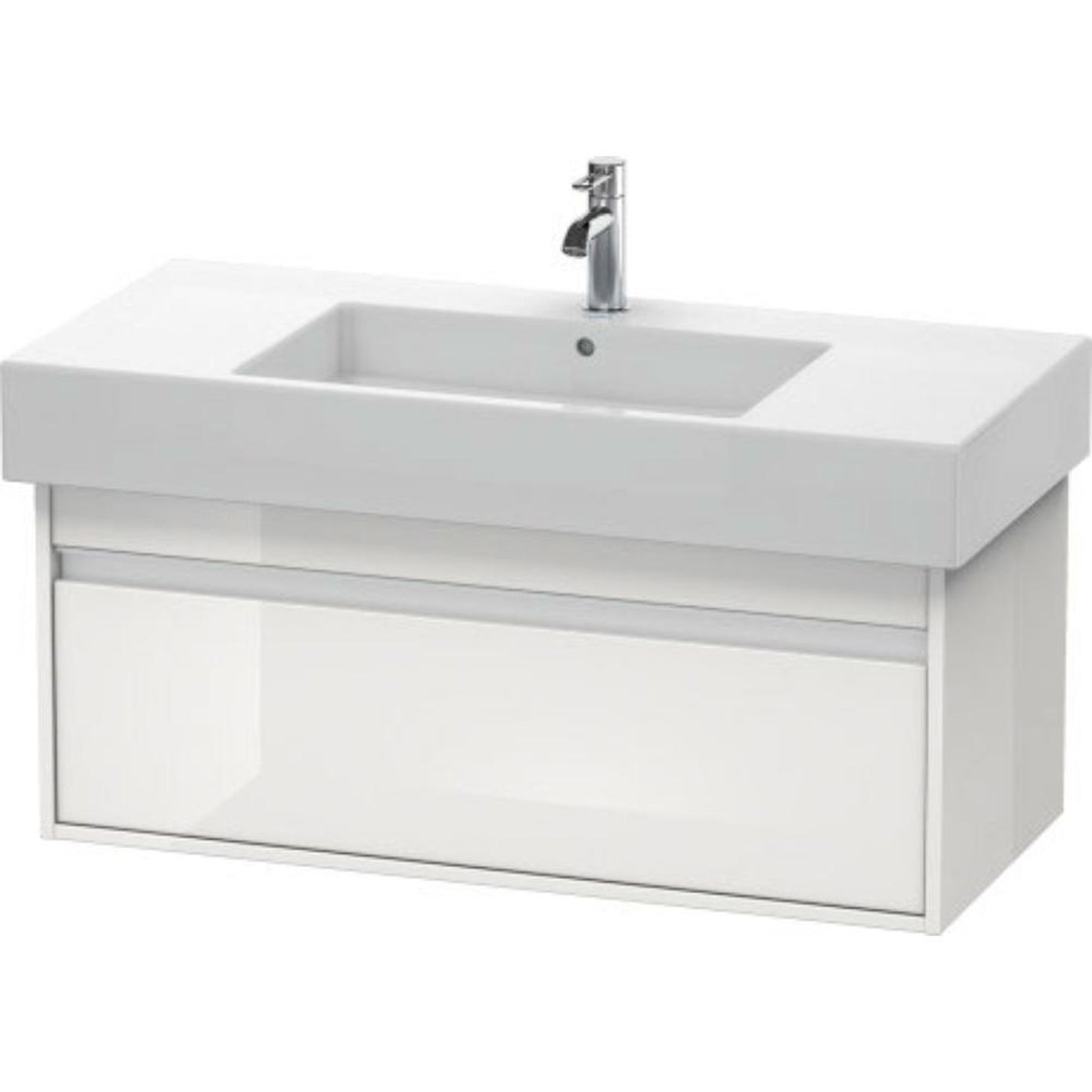 Duravit Ketho 39" x 16" x 18" Wall-Mount Vanity Unit in White High Gloss (KT669102222)