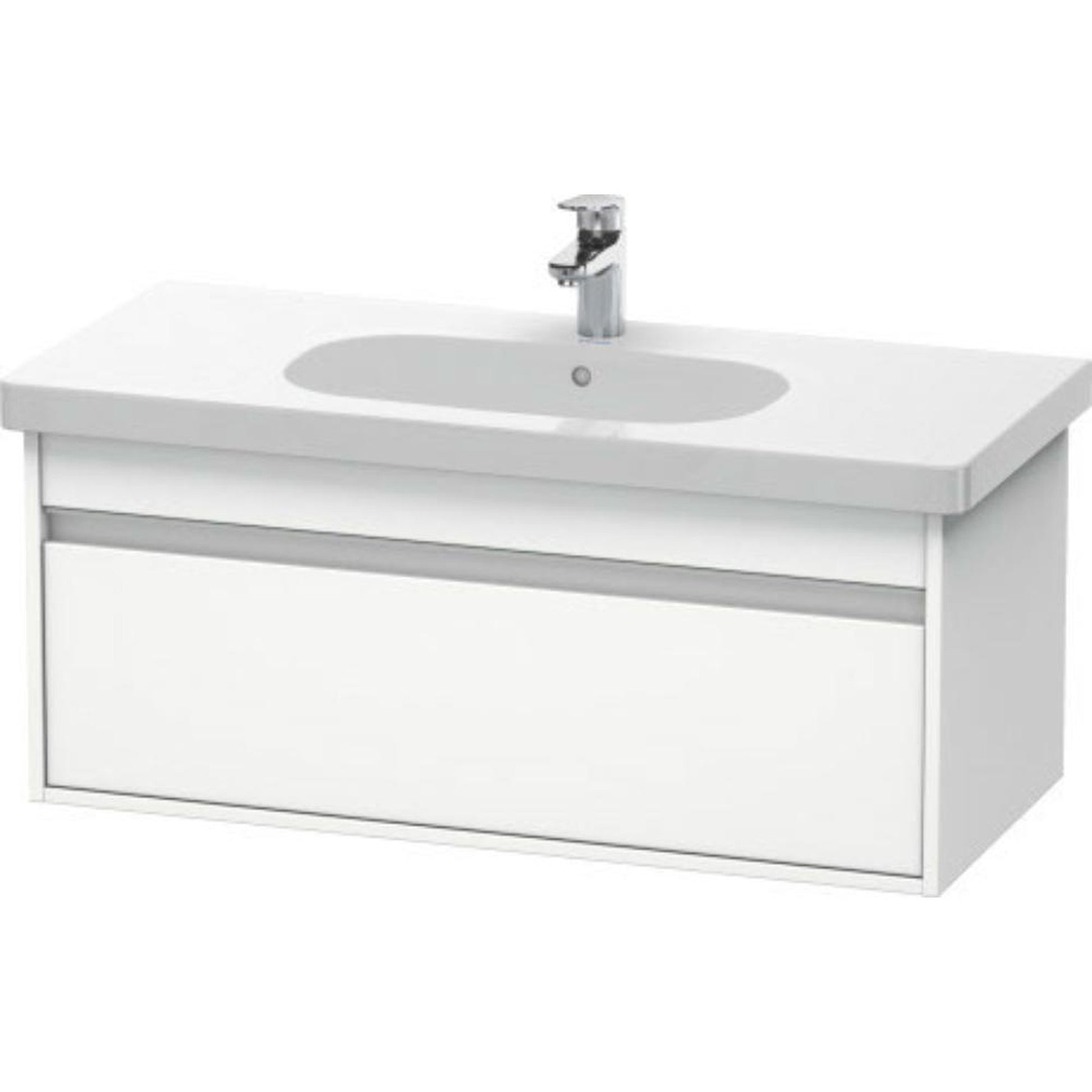 Duravit Ketho 39" x 16" x 18" Wall-Mount Vanity Unit in White Matt (KT666801818)