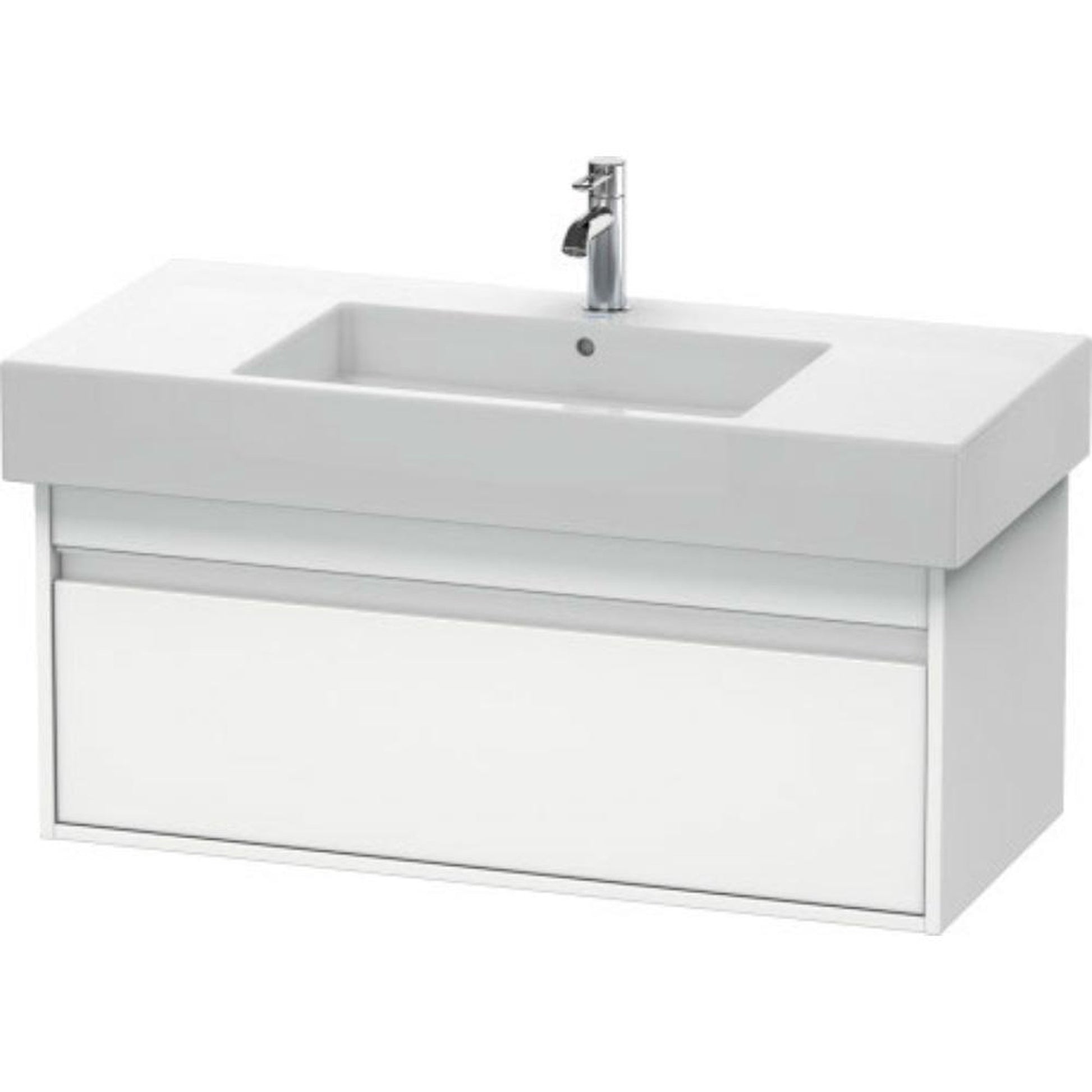 Duravit Ketho 39" x 16" x 18" Wall-Mount Vanity Unit in White Matt (KT669101818)