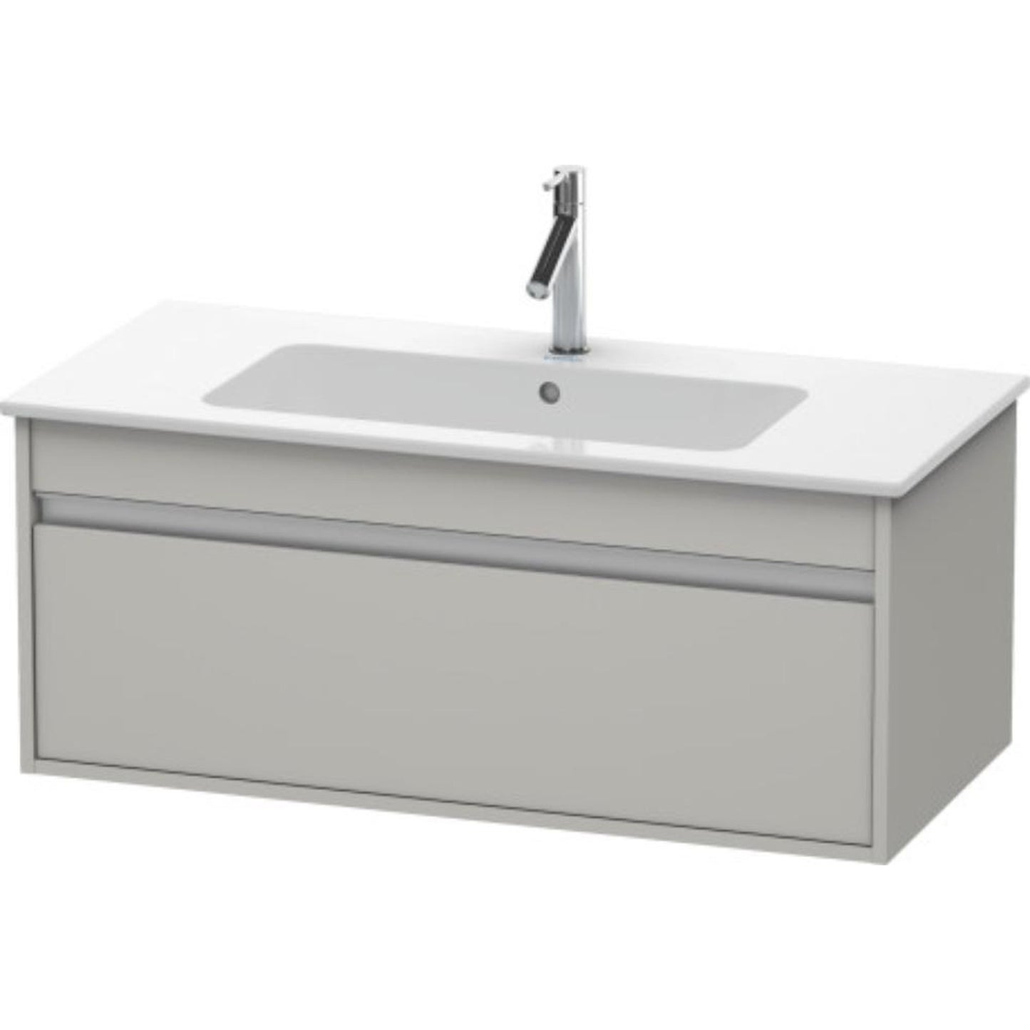 Duravit Ketho 39" x 16" x 19" One Drawer Wall-Mount Vanity Unit in Concrete Grey Matt