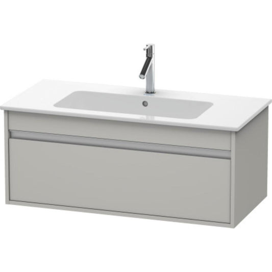 Duravit Ketho 39" x 16" x 19" One Drawer Wall-Mount Vanity Unit in Concrete Grey Matt