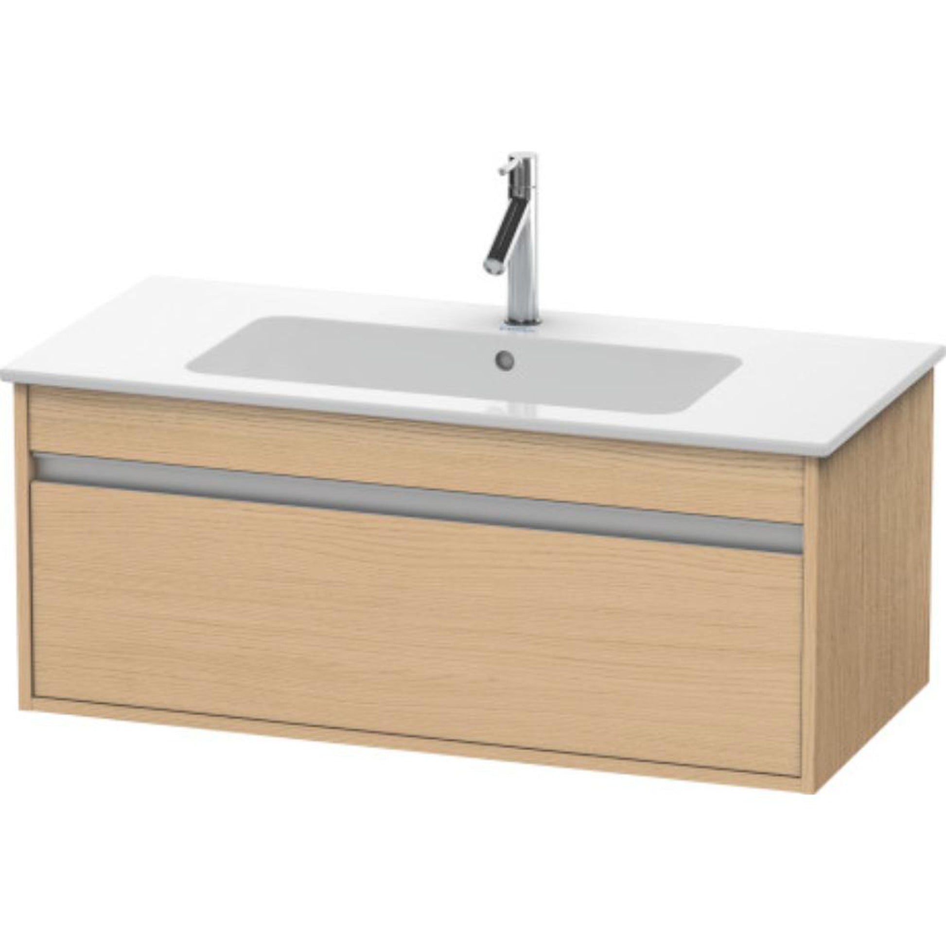 Duravit Ketho 39" x 16" x 19" One Drawer Wall-Mount Vanity Unit in Natural Oak