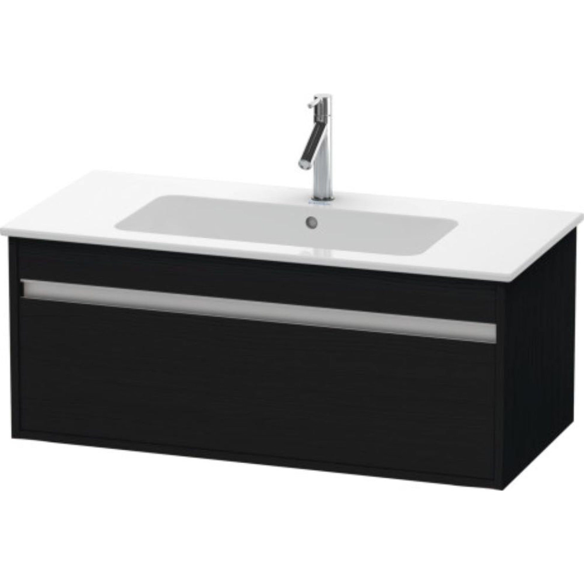 Duravit Ketho 39" x 16" x 19" One Drawer Wall-Mount Vanity Unit in Oak Black