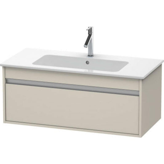 Duravit Ketho 39" x 16" x 19" One Drawer Wall-Mount Vanity Unit in Taupe Matt