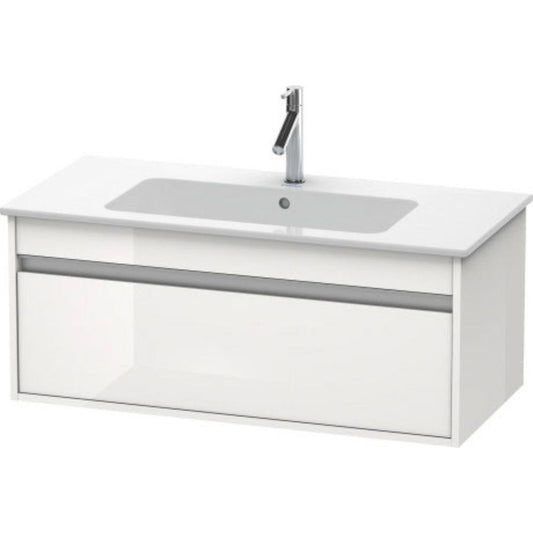 Duravit Ketho 39" x 16" x 19" One Drawer Wall-Mount Vanity Unit in White High Gloss
