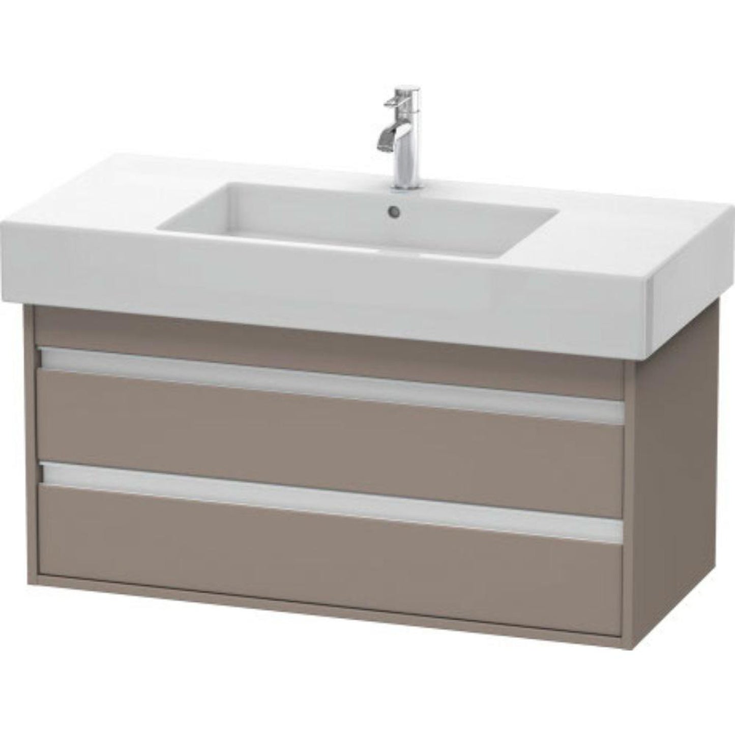Duravit Ketho 39" x 19" x 18" Two Drawer Wall-Mount Vanity Unit in Basalt Matt (KT664104343)