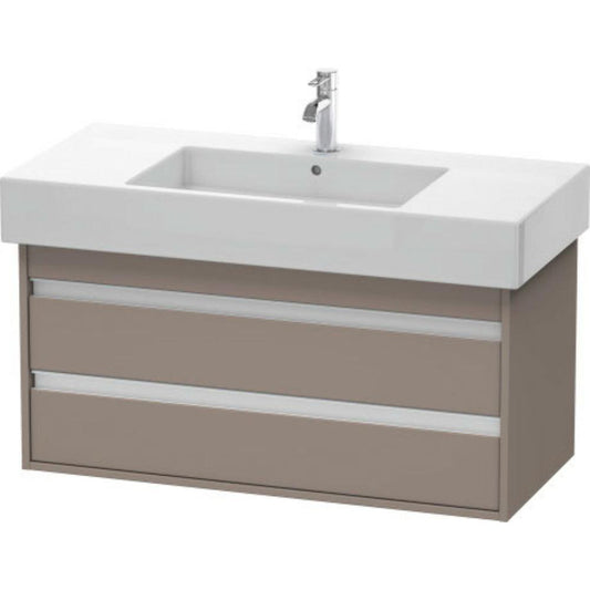 Duravit Ketho 39" x 19" x 18" Two Drawer Wall-Mount Vanity Unit in Basalt Matt (KT664104343)