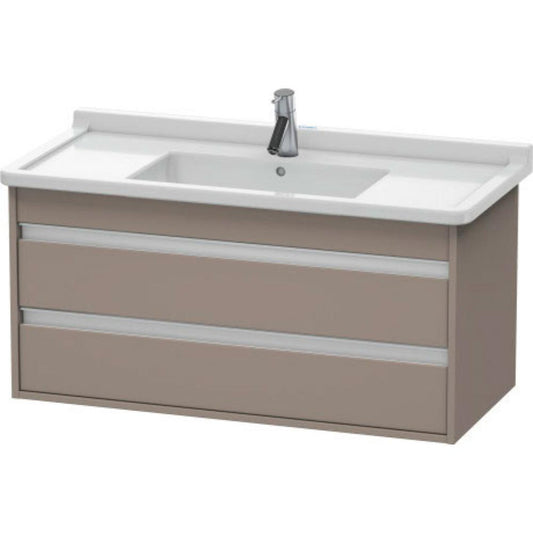 Duravit Ketho 39" x 19" x 18" Two Drawer Wall-Mount Vanity Unit in Basalt Matt (KT664504343)