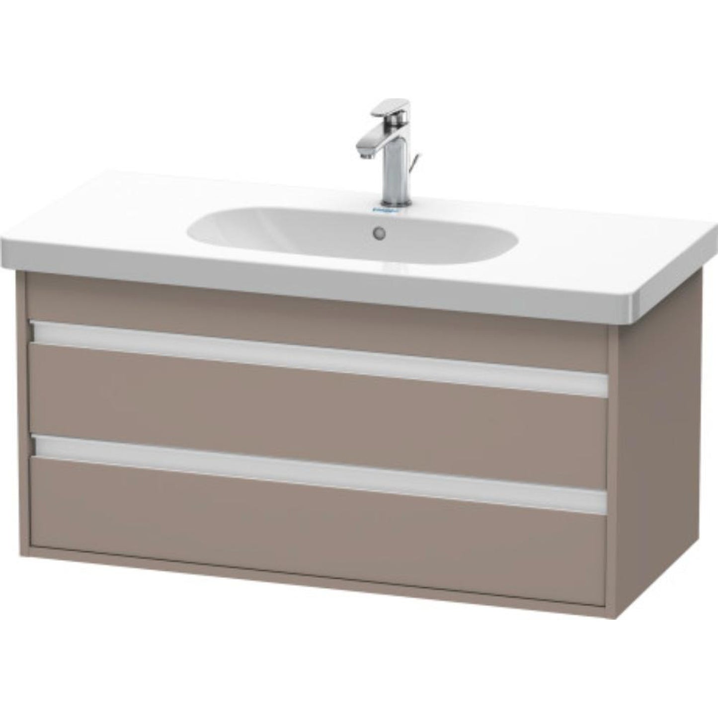 Duravit Ketho 39" x 19" x 18" Two Drawer Wall-Mount Vanity Unit in Basalt Matt (KT664804343)