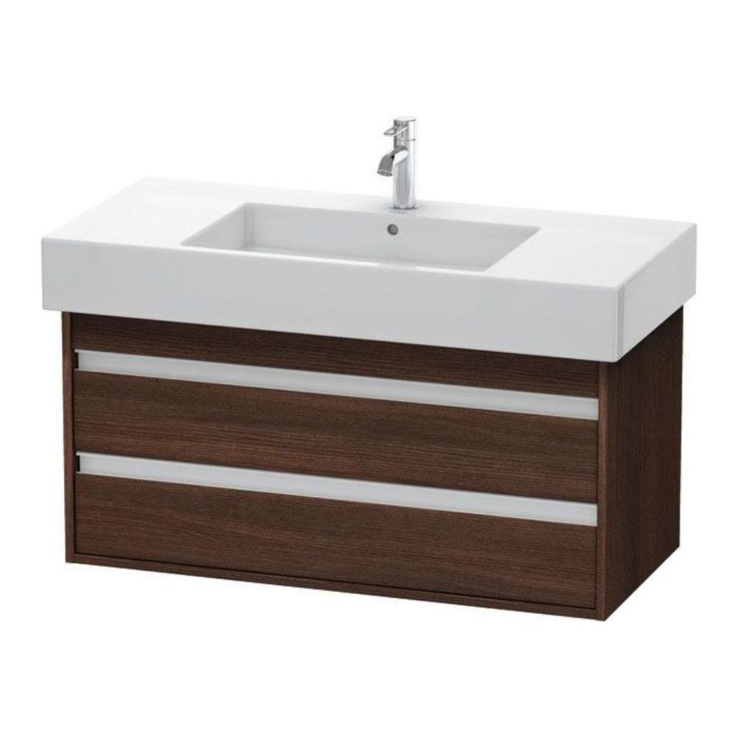 Duravit Ketho 39" x 19" x 18" Two Drawer Wall-Mount Vanity Unit in Chestnut Dark (KT664105353)