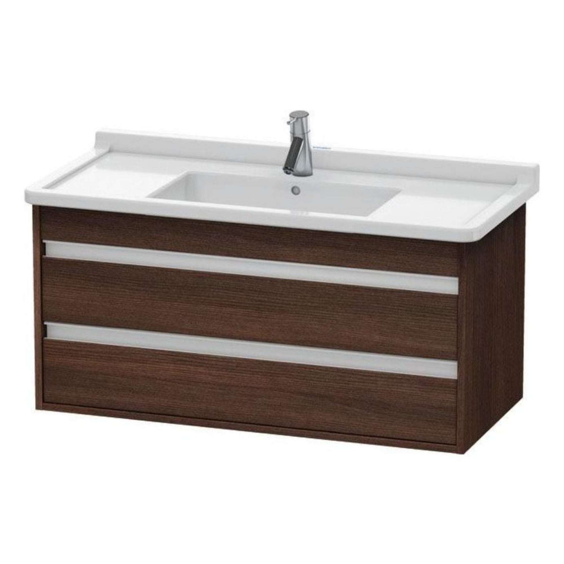 Duravit Ketho 39" x 19" x 18" Two Drawer Wall-Mount Vanity Unit in Chestnut Dark (KT664505353)